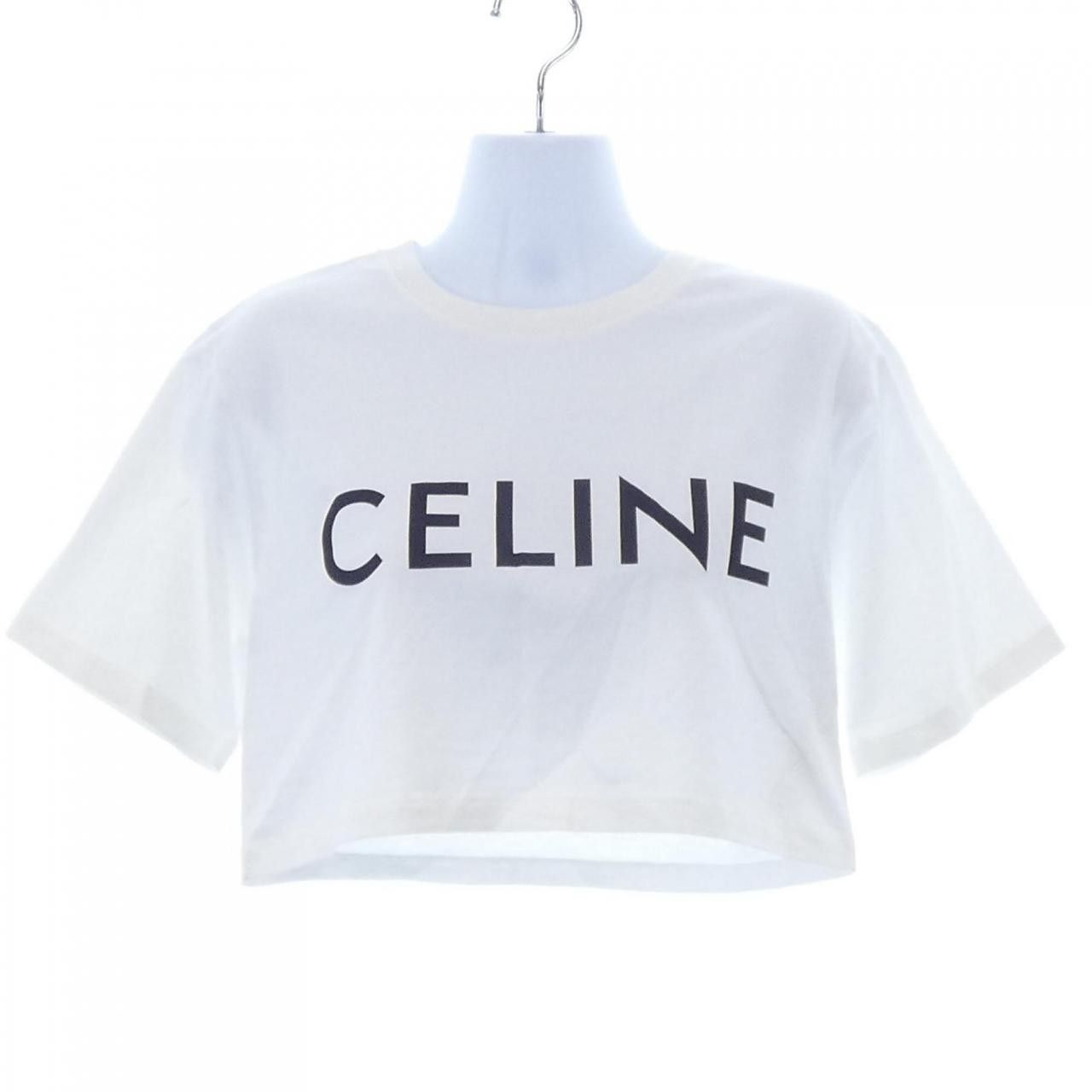 Celine Celine Celine CELINE Print Cotton Cropped T Shirt Textile T-Shirts 2X761671Q DUTY FREE for USA Size ONE SIZE - 1 Thumbnail