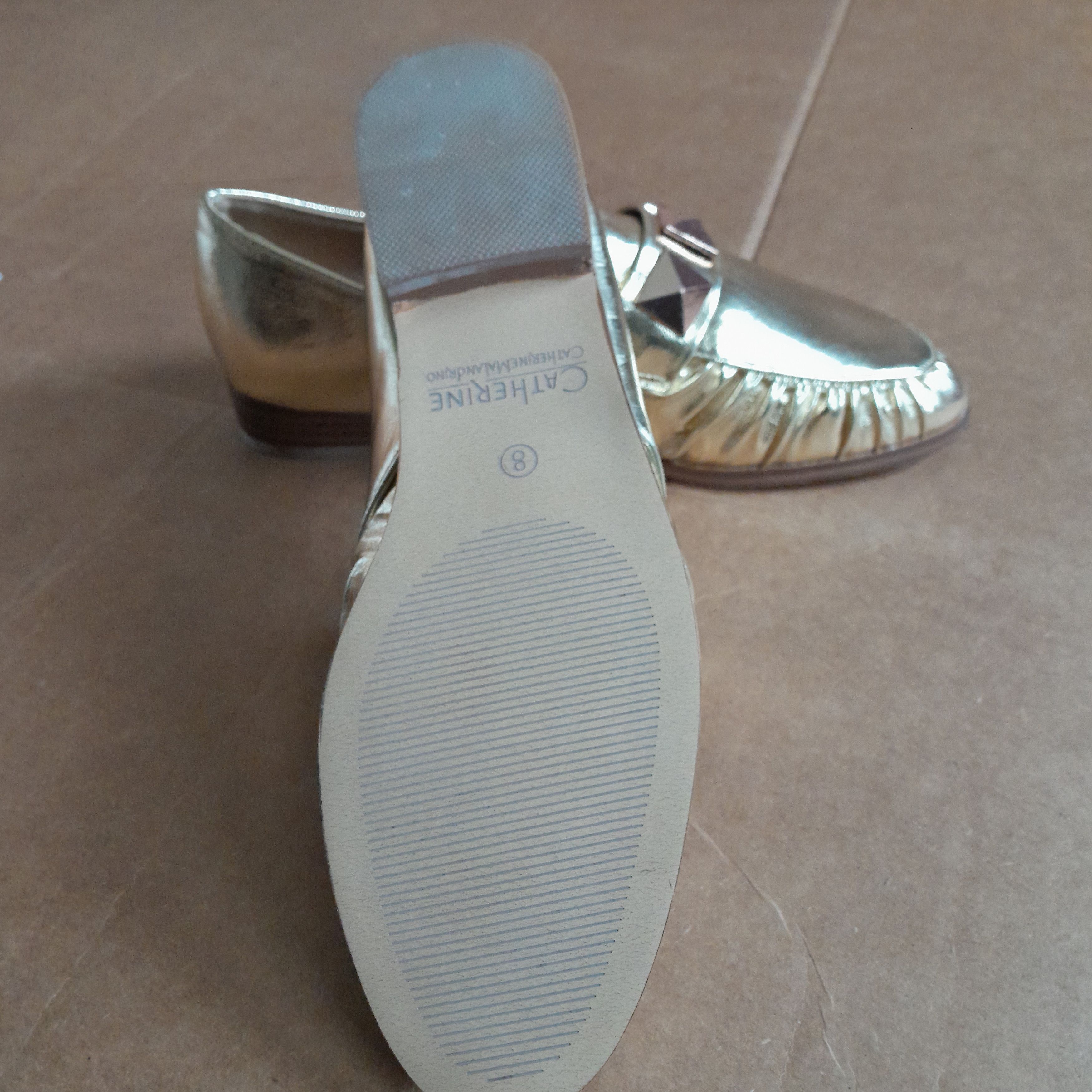 Other Catherine Malandrino Women’s Shoes Gold Loafer Slip On Size US 8 / IT 38 - 6 Thumbnail