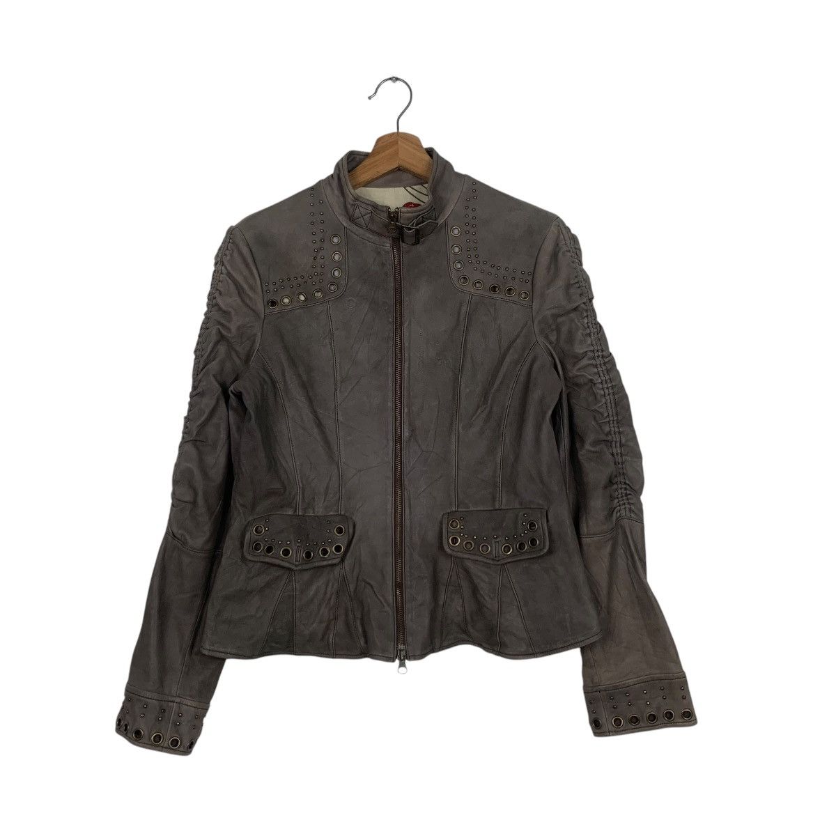 Japanese Brand Stylish Fashion Women’s Leather Jacket #1800-C16 Size S / US 4 / IT 40 - 1 Thumbnail