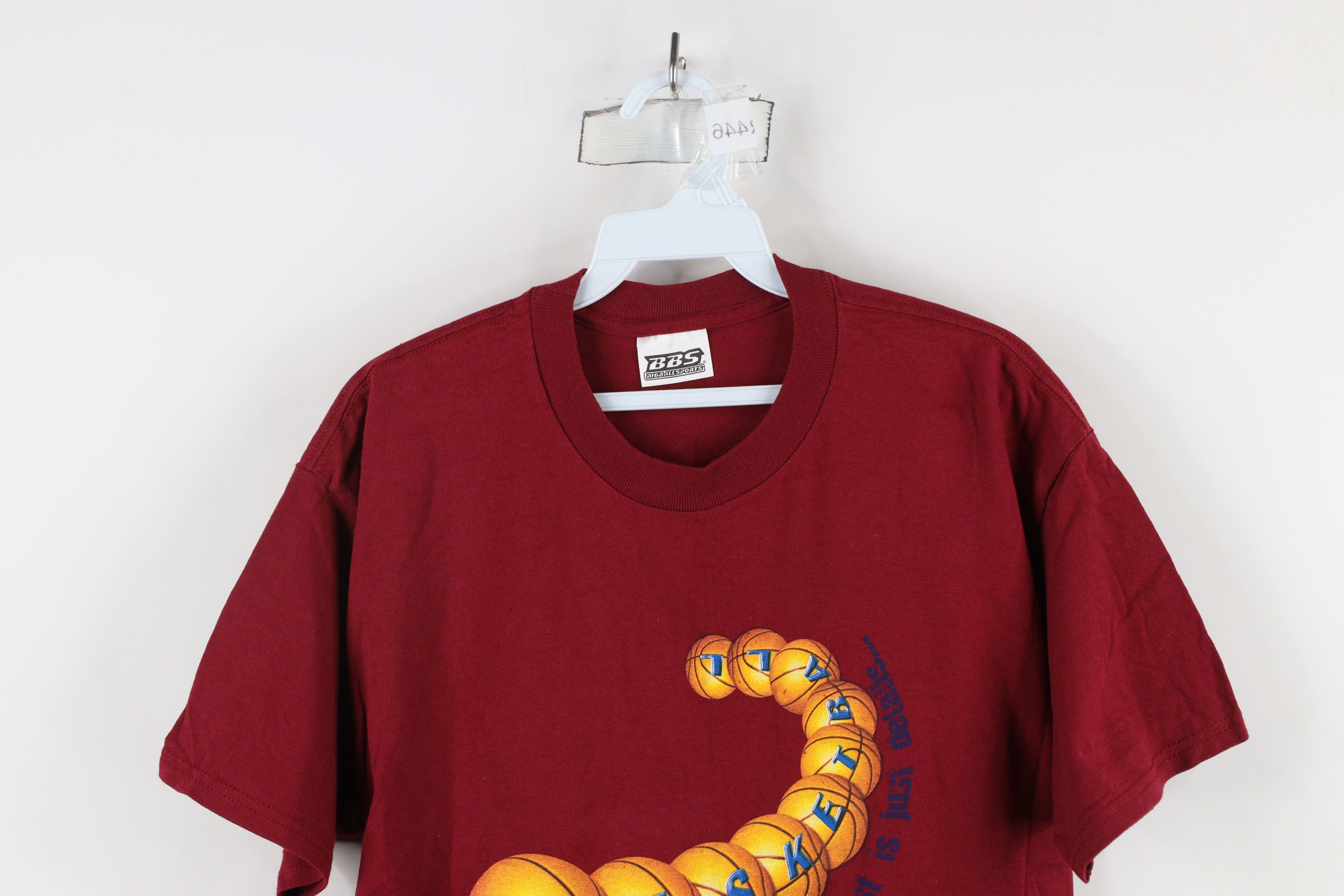 Vintage Vintage 90s Streetewar Basketball Is Life T-Shirt Red Cotton Size US S / EU 44-46 / 1 - 2 Thumbnail