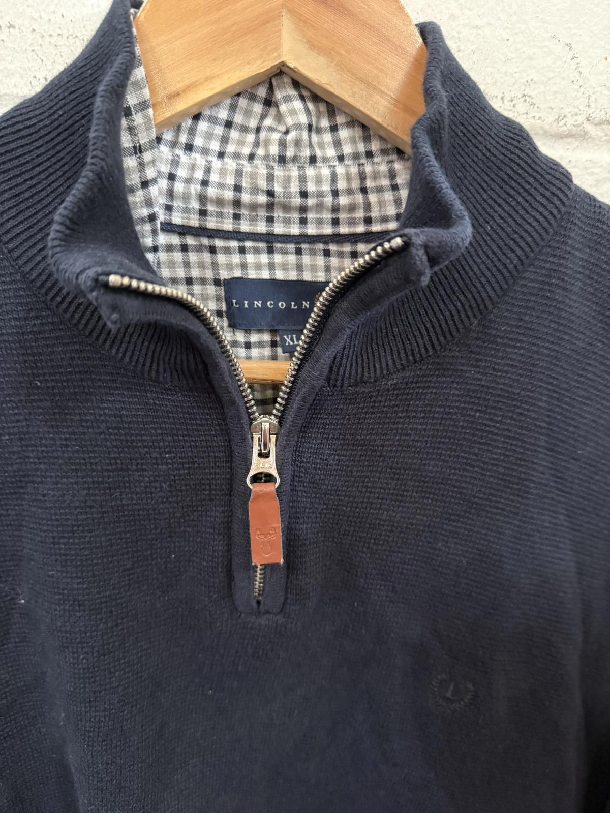 Other Lincoln Navy Blue Quarter-Zip Men's Sweater XL Size US XL / EU 56 / 4 - 3 Thumbnail