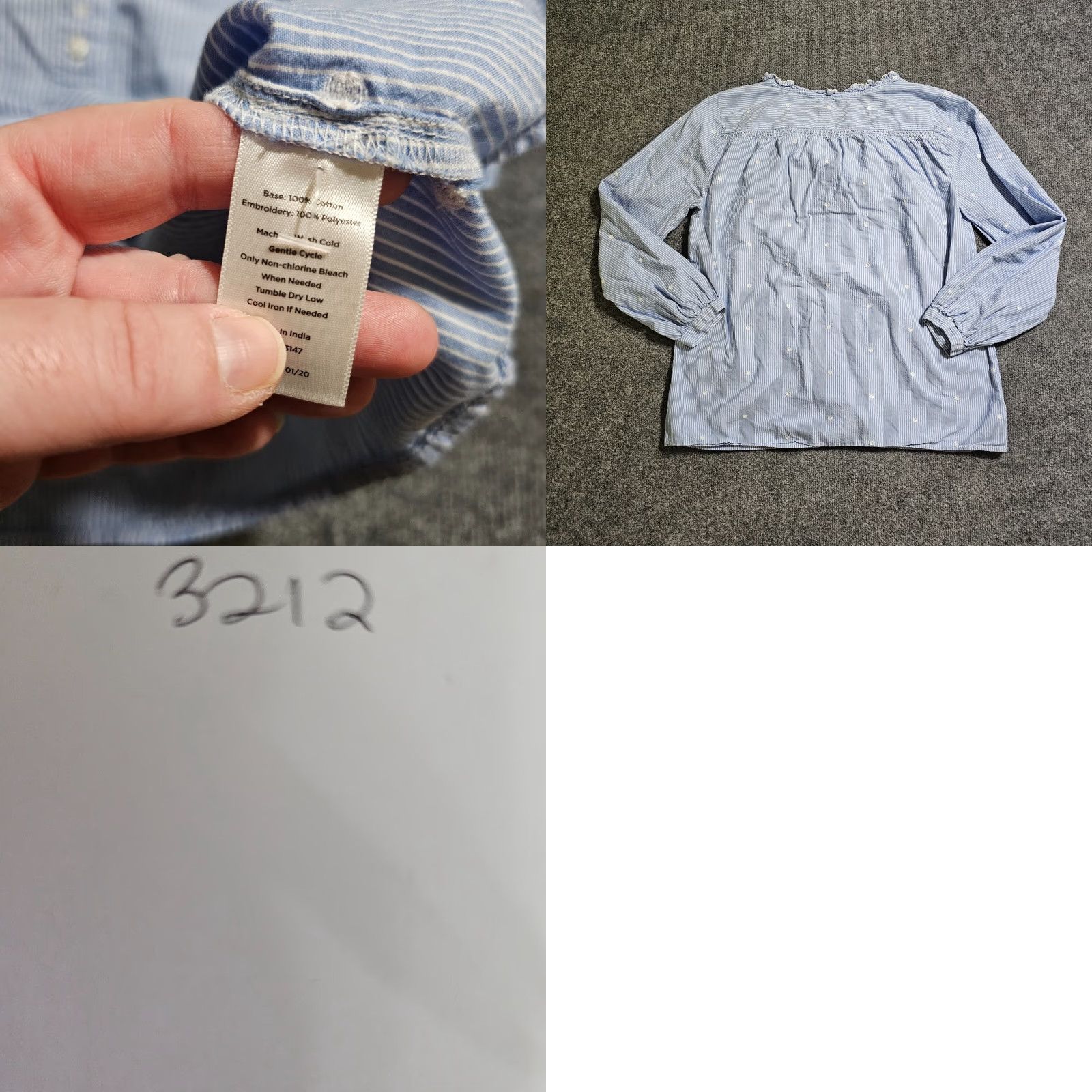 Talbots Talbots Top Shirt Women L Blue White Polka Dot Button Long Sleeve Career Blouse Size L / US 10 / IT 46 - 8 Thumbnail