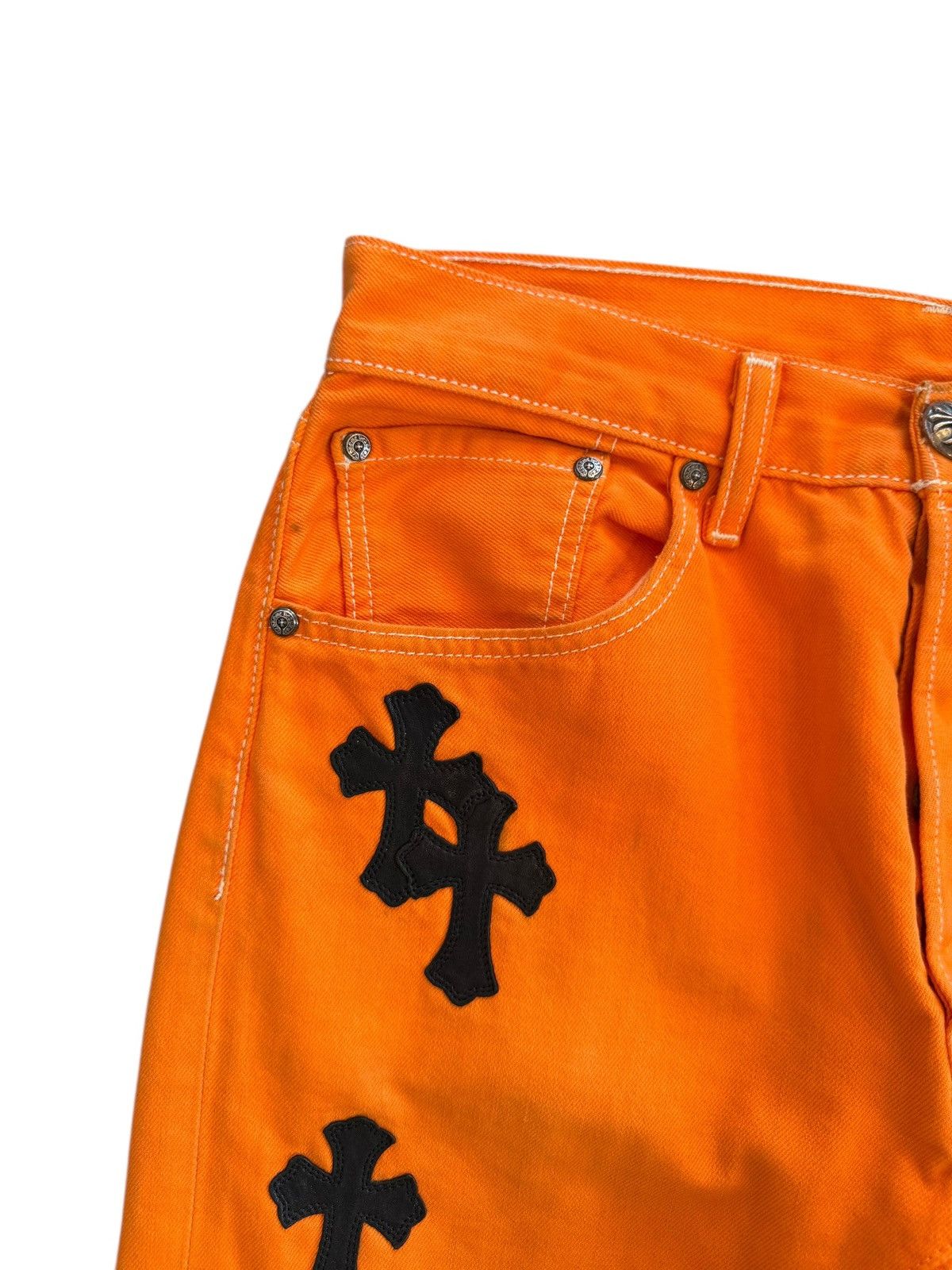Chrome Hearts × Gallery Dept. Chrome Hearts OFF WHITE Flare Denim Size US 33 - 2 Thumbnail