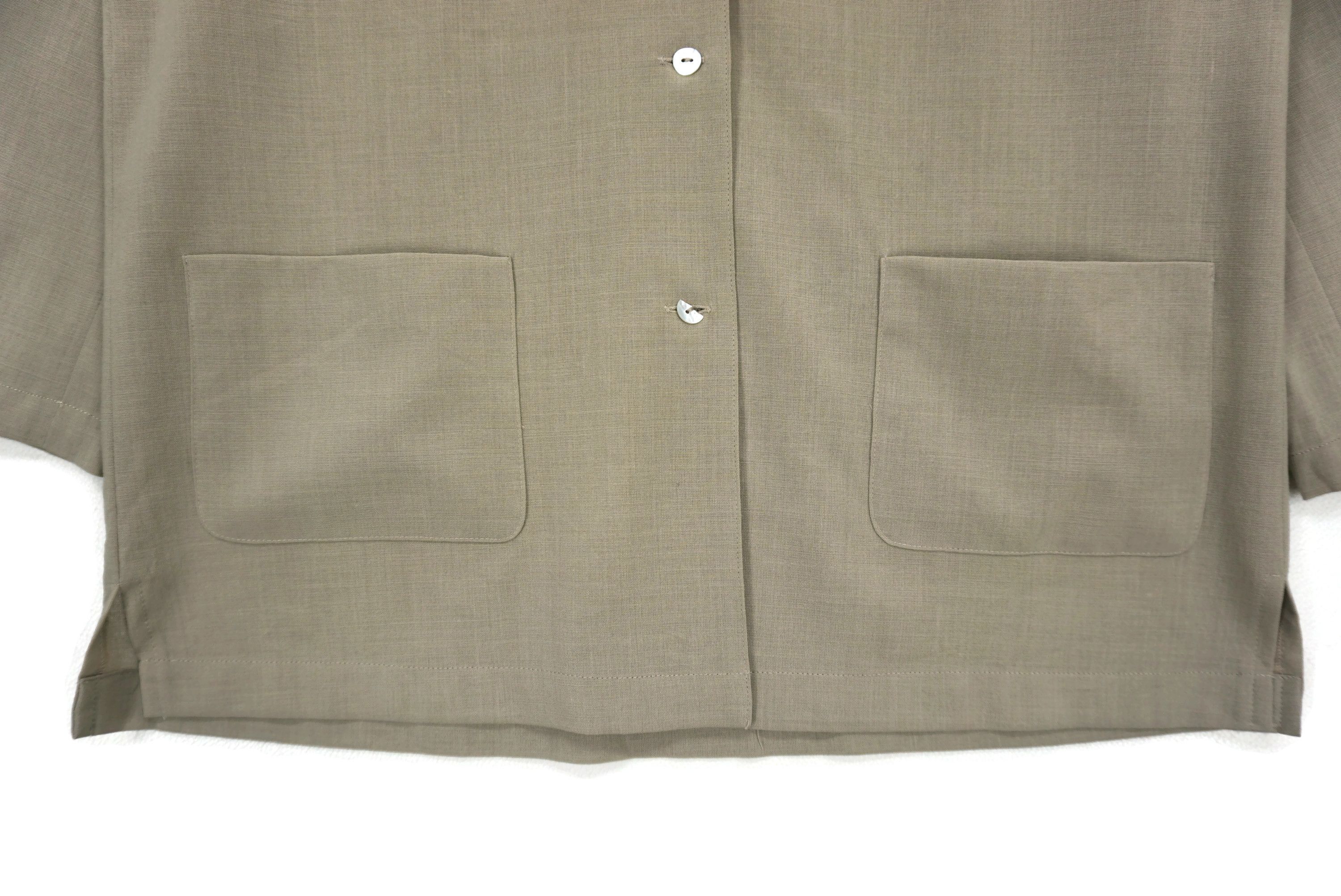 Japanese Brand Hanae Mori Paris Open Collar Wool Blend Shirt Size 38 Size XS / US 0-2 / IT 36-38 - 5 Thumbnail