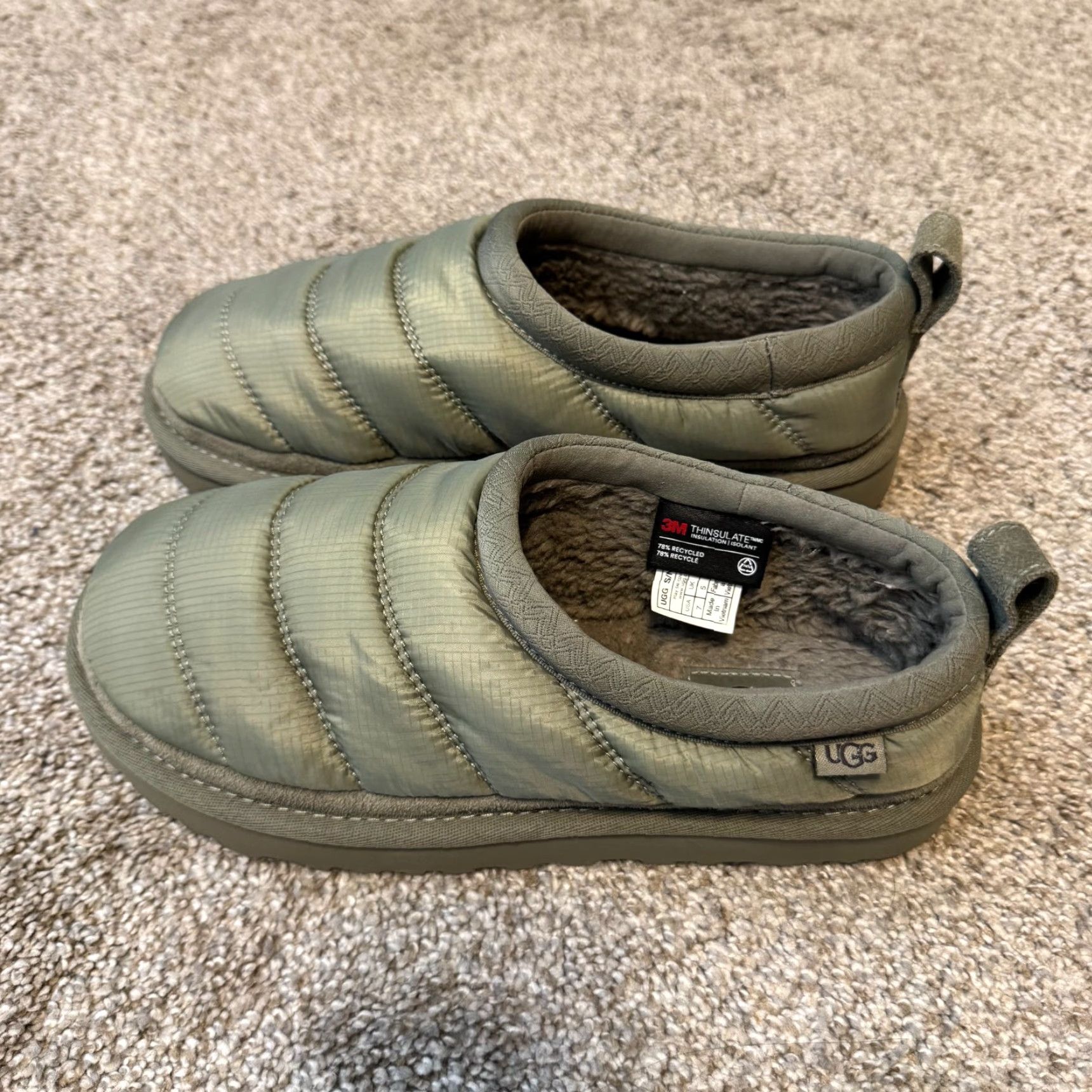Ugg UGG Tasman LTA Slippers 7 Womens Moss Green Puffy Winter Slip-On Shoes Size US 7 / IT 37 - 4 Thumbnail