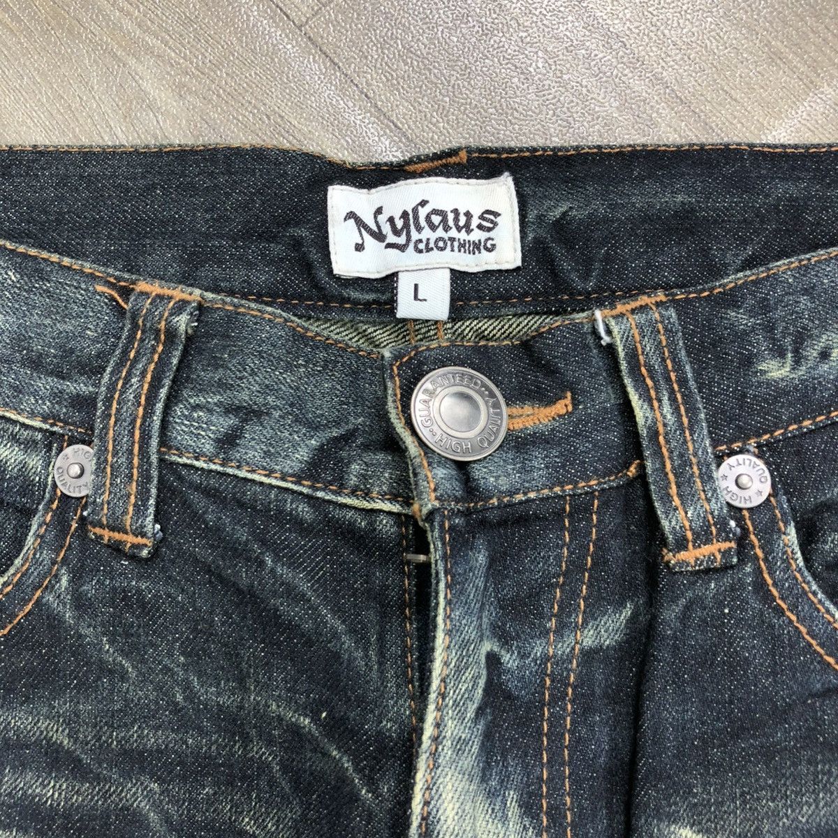 If Six Was Nine 2000s Nylaus Distressed Punk Bondage Bootcut Flared Jeans Size US 31 - 12 Thumbnail