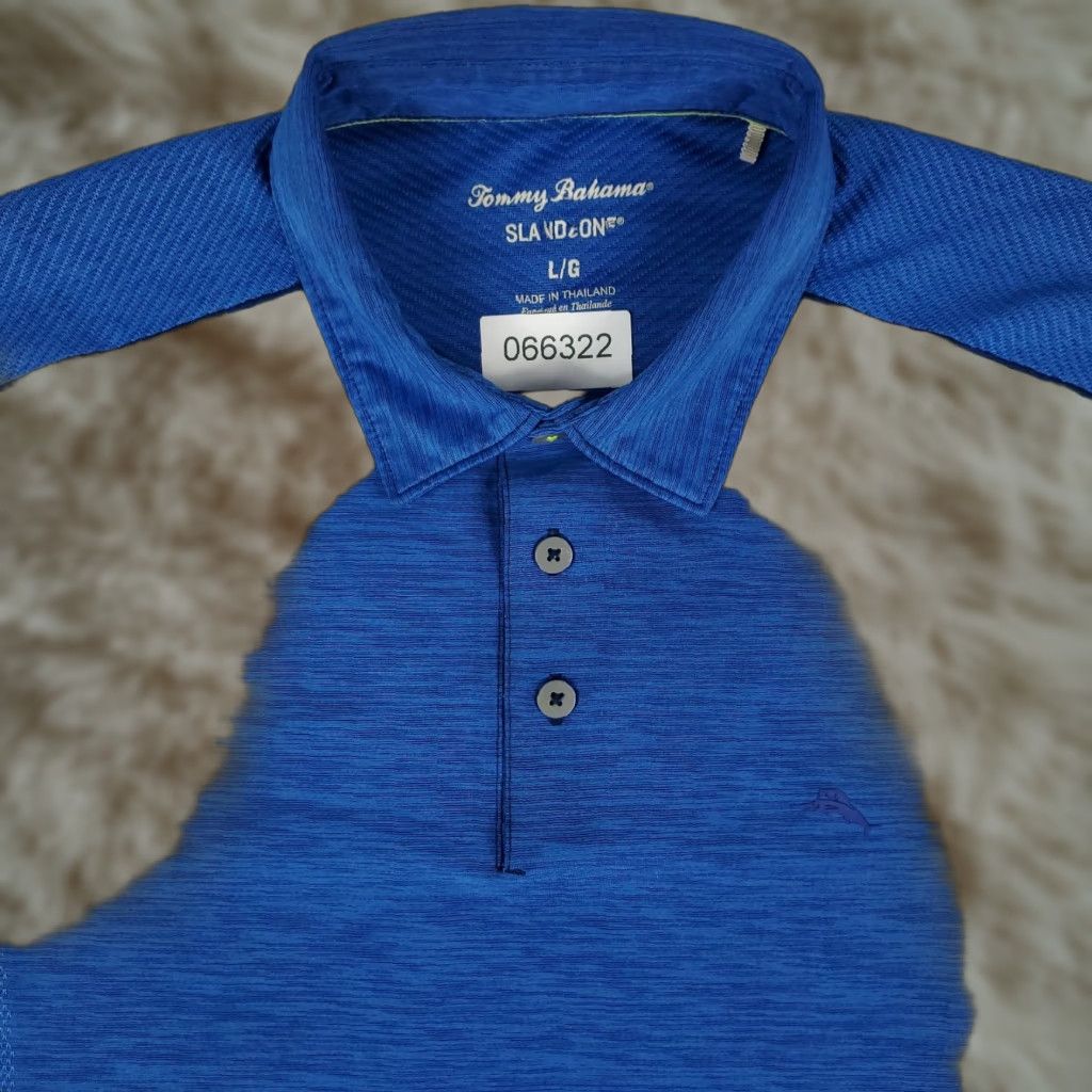Tommy Bahama Tommy Bahama Polo Shirt Mens Large Blue Polyester Marlin Golf Short Sleeve Size US L / EU 52-54 / 3 - 1 Thumbnail