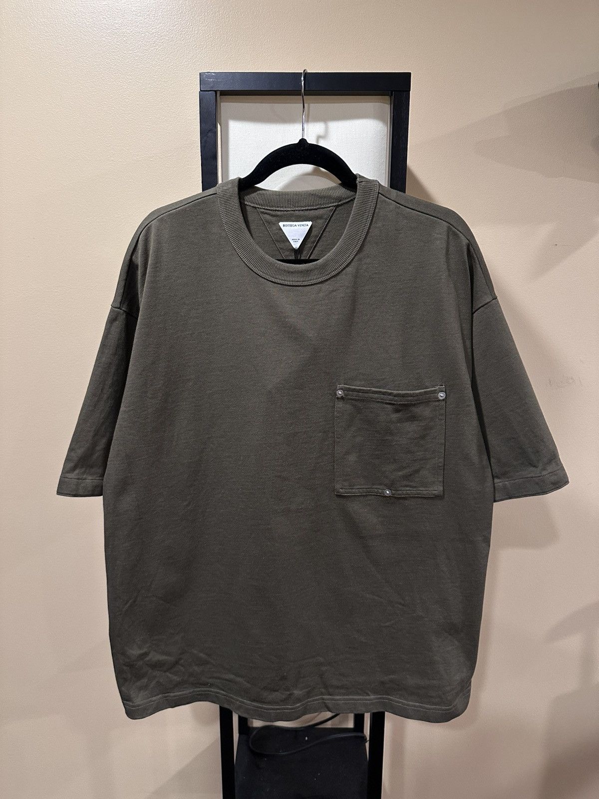 Bottega Veneta Olive Green Pocket Short Sleeve Tee