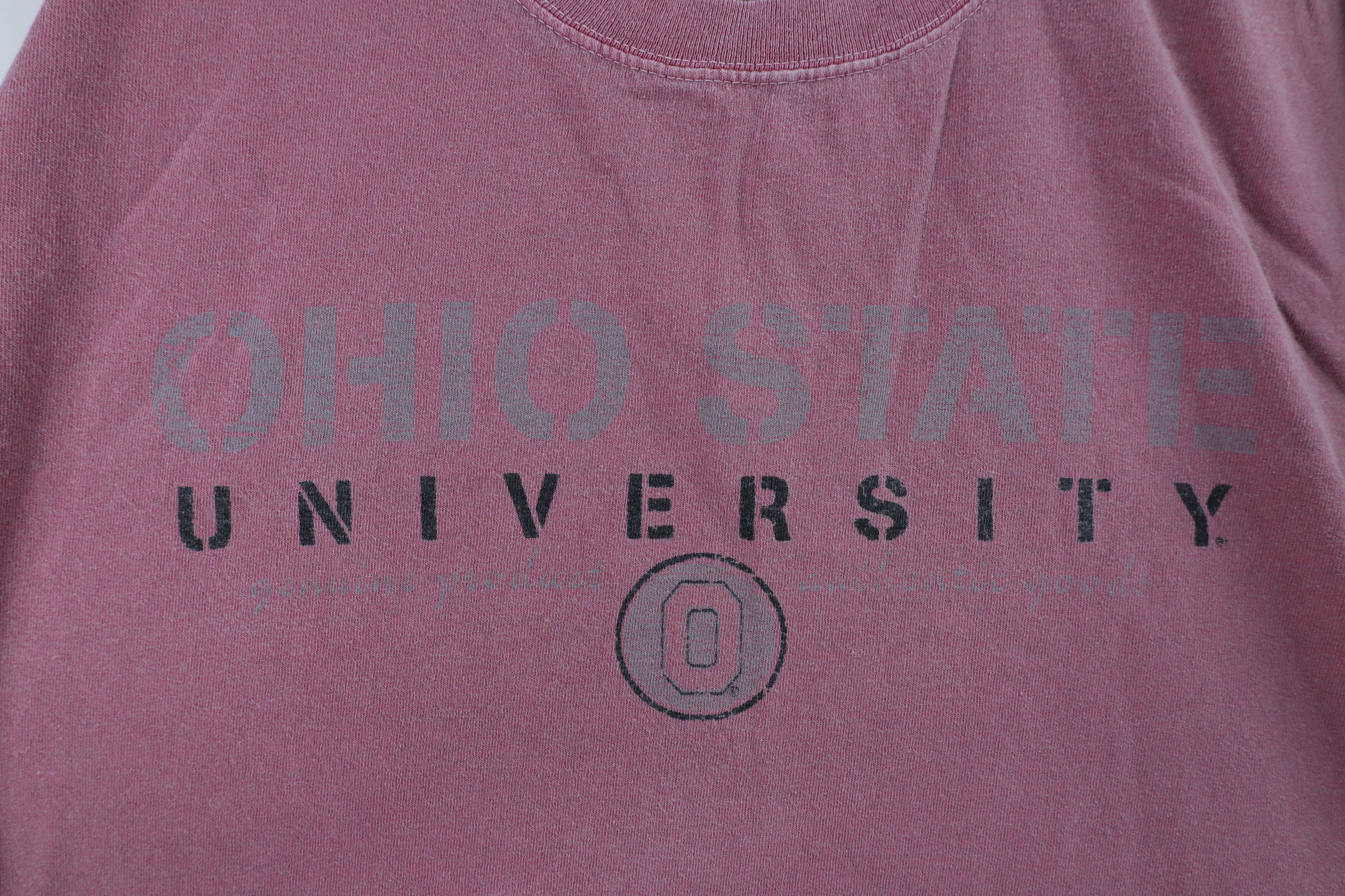 Vintage Vintage 90s Ohio State University T-Shirt Red Cotton Size US XL / EU 56 / 4 - 4 Thumbnail