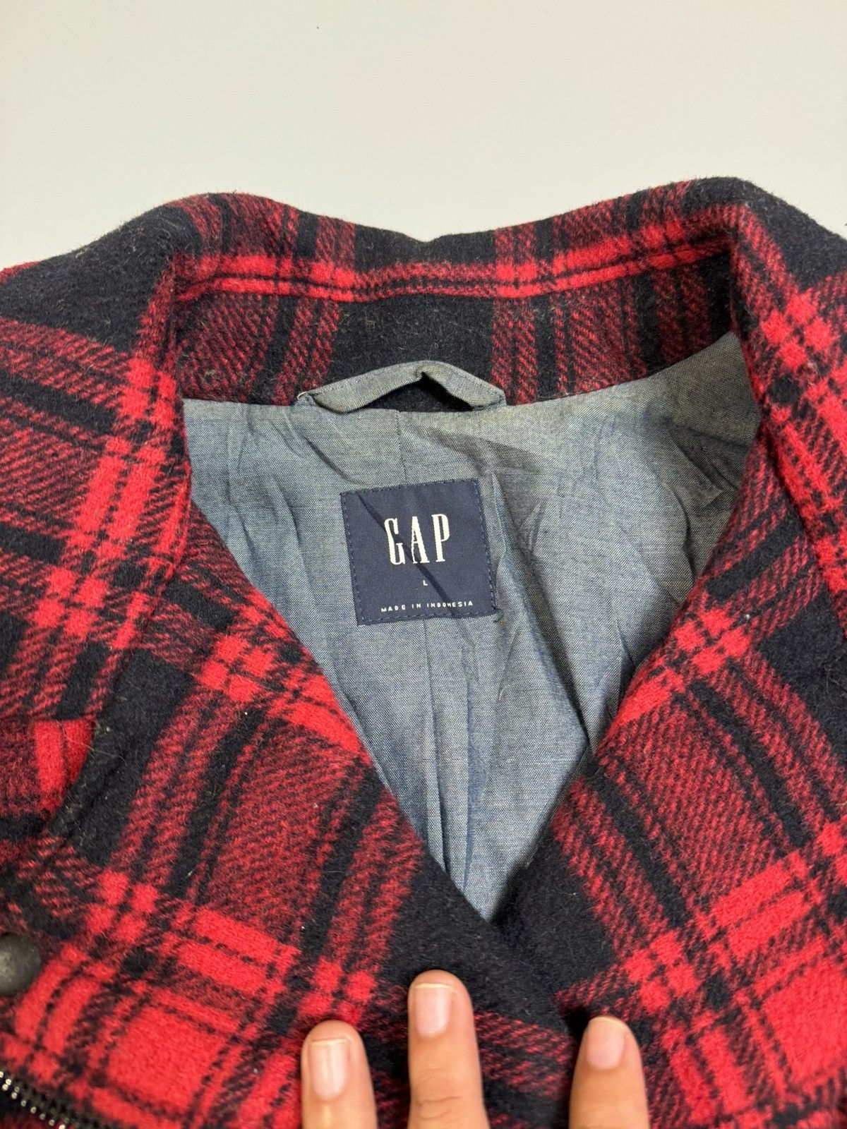 Gap 🔥Vintage 90s🔥 GAP Double Collar Wool Jacket Size L / US 10 / IT 46 - 5 Thumbnail