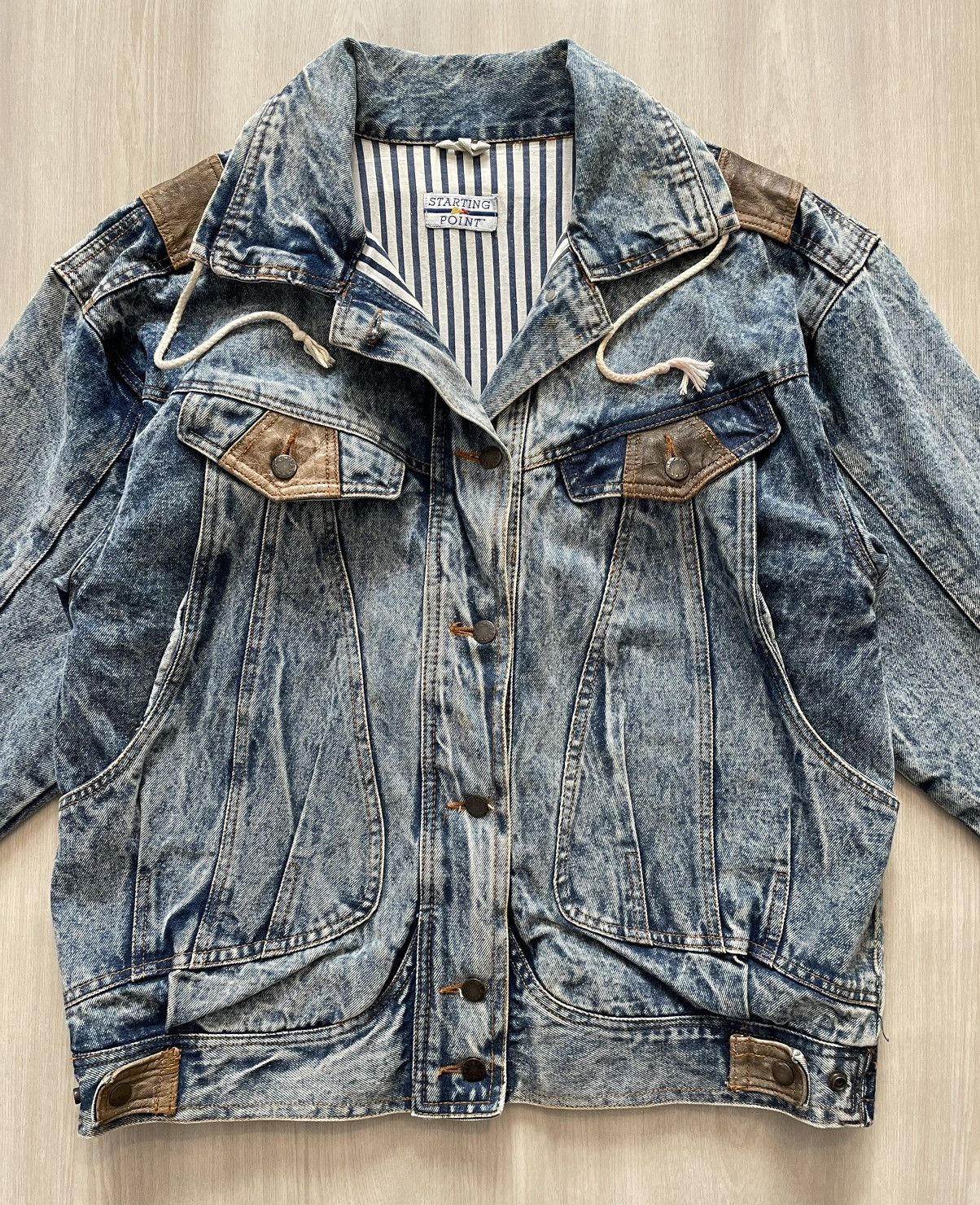 Vintage Vintage Starting Point Denim Jacket Sz L Size US L / EU 52-54 / 3 - 3 Thumbnail