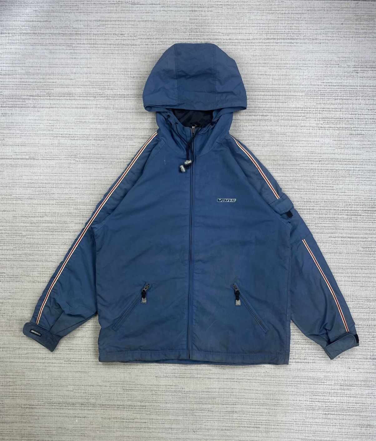 Vans × Vintage Vintage 90s Vans Distressed Zipper Hoodie Jacket Size US L / EU 52-54 / 3 - 1 Thumbnail