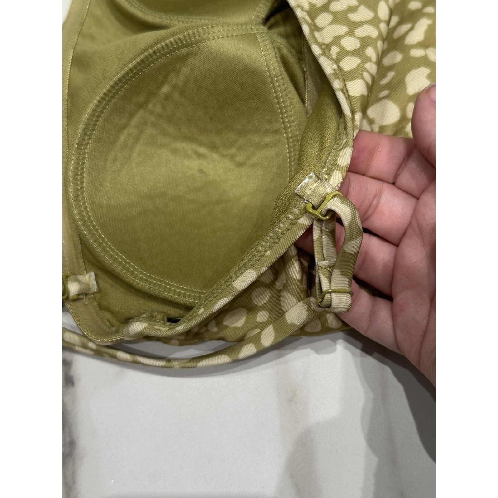 Primark Primark One Piece Bandeau Control Green Dot Print Swimsuit Size ONE SIZE - 14 Thumbnail