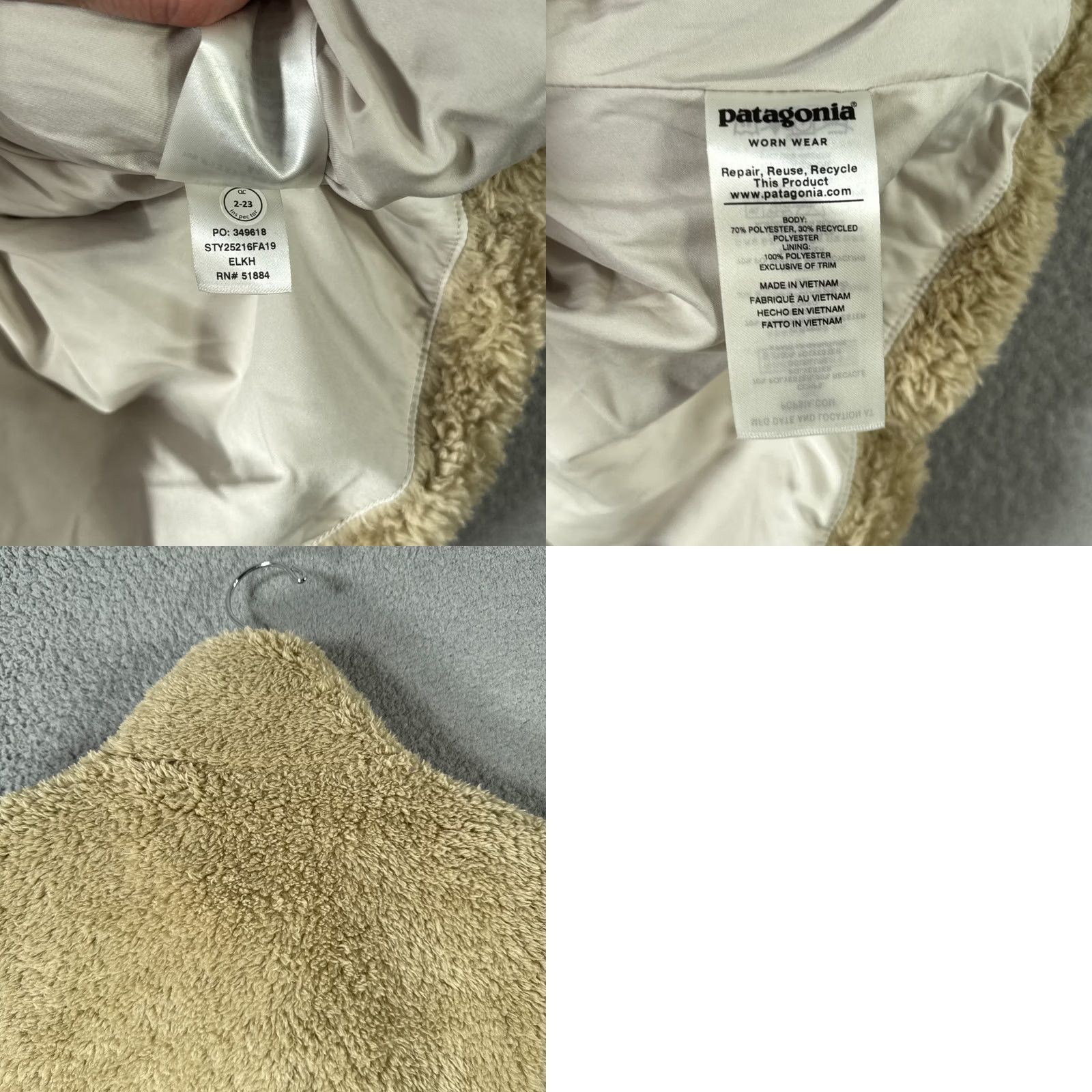 Patagonia Patagonia Vest Womens Medium Beige Los Gatos Fleece Sherpa Full Zip Pocket Retro Lacking N/A Size M / US 6-8 / IT 42-44 - 9 Thumbnail