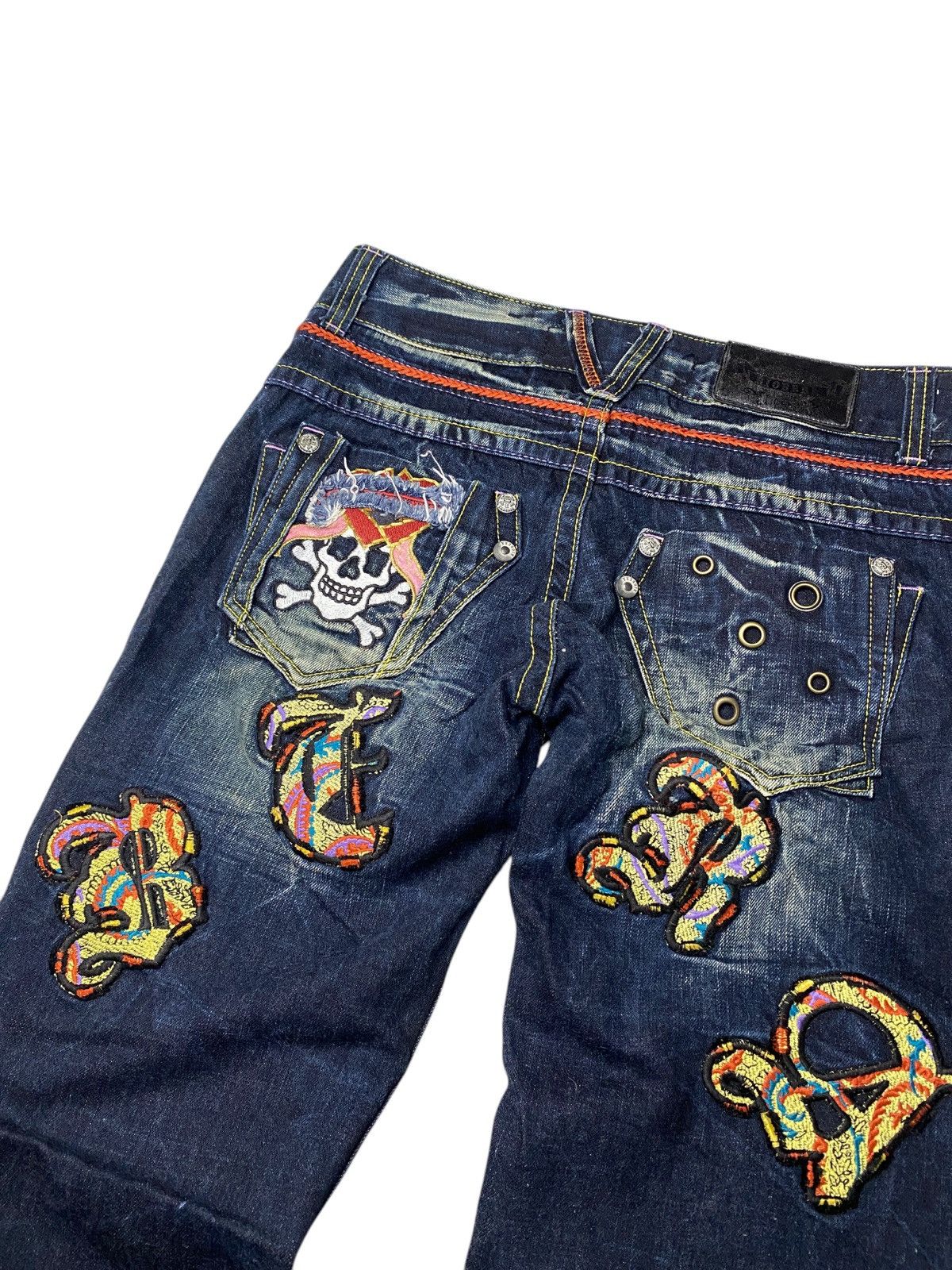 If Six Was Nine 2000's Riobera Seawash Patchwork Flared Jeans Size US 28 / EU 44 - 8 Thumbnail