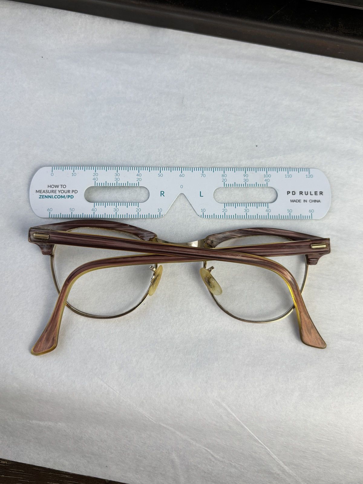 Vintage 1950s Glasses Frame Vintage Eyeglasses Horn Rim GF Gold Fill Size ONE SIZE - 10 Thumbnail