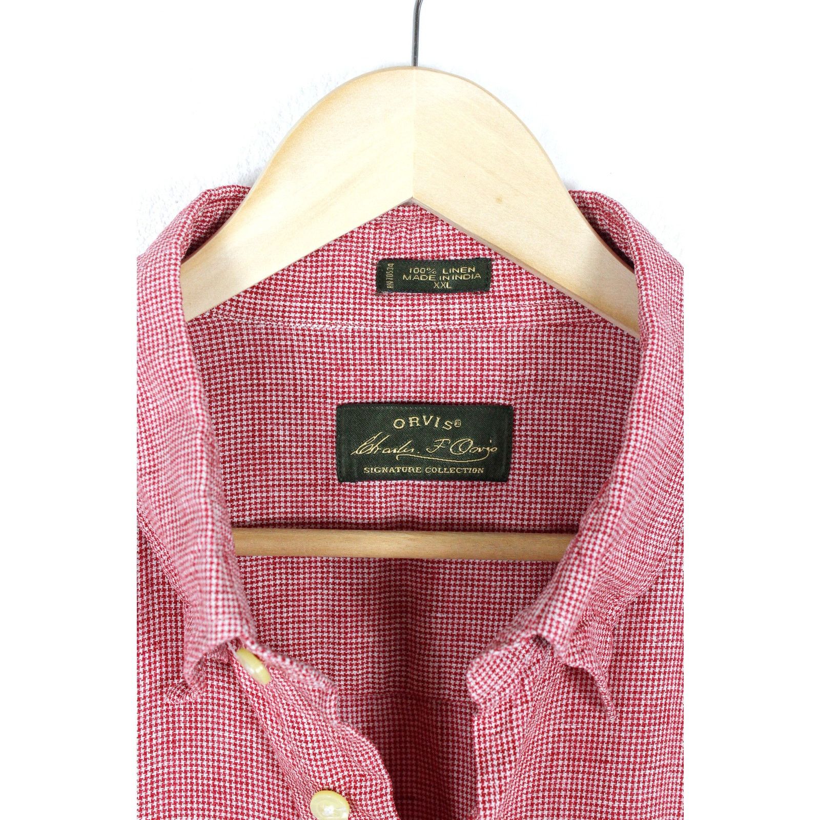 Orvis Orvis Charles F. Signature Houndstooth Knit Linen Shirt Size US XXL / EU 58 / 5 - 3 Thumbnail