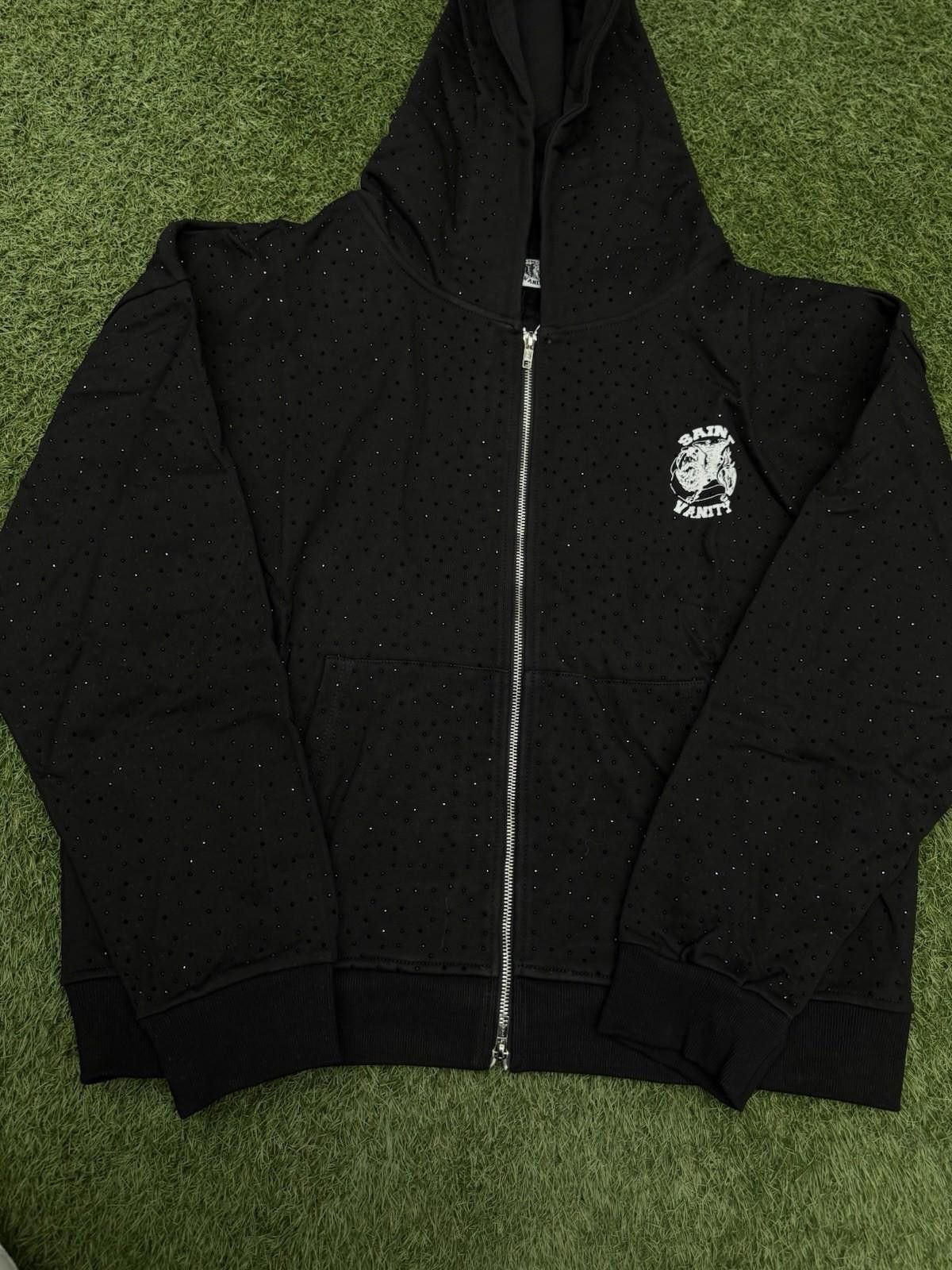 Saint Vanity Size Large - Saint Vanity Hoodie Black Rhinestone Zip Up Size US L / EU 52-54 / 3 - 1 Thumbnail