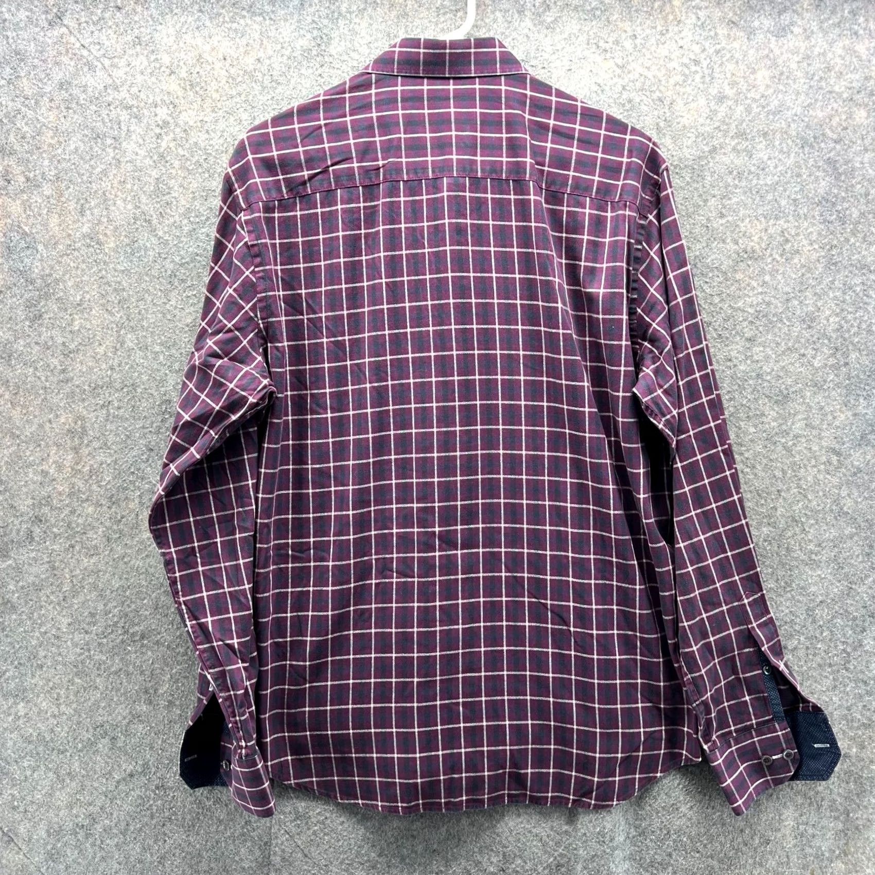 BUGATCHI VINTAGE Bugatchi Shirt XL Purple Button-Down Glen Check Shaped Fit Mens Button-Up Size US XL / EU 56 / 4 - 2 Thumbnail