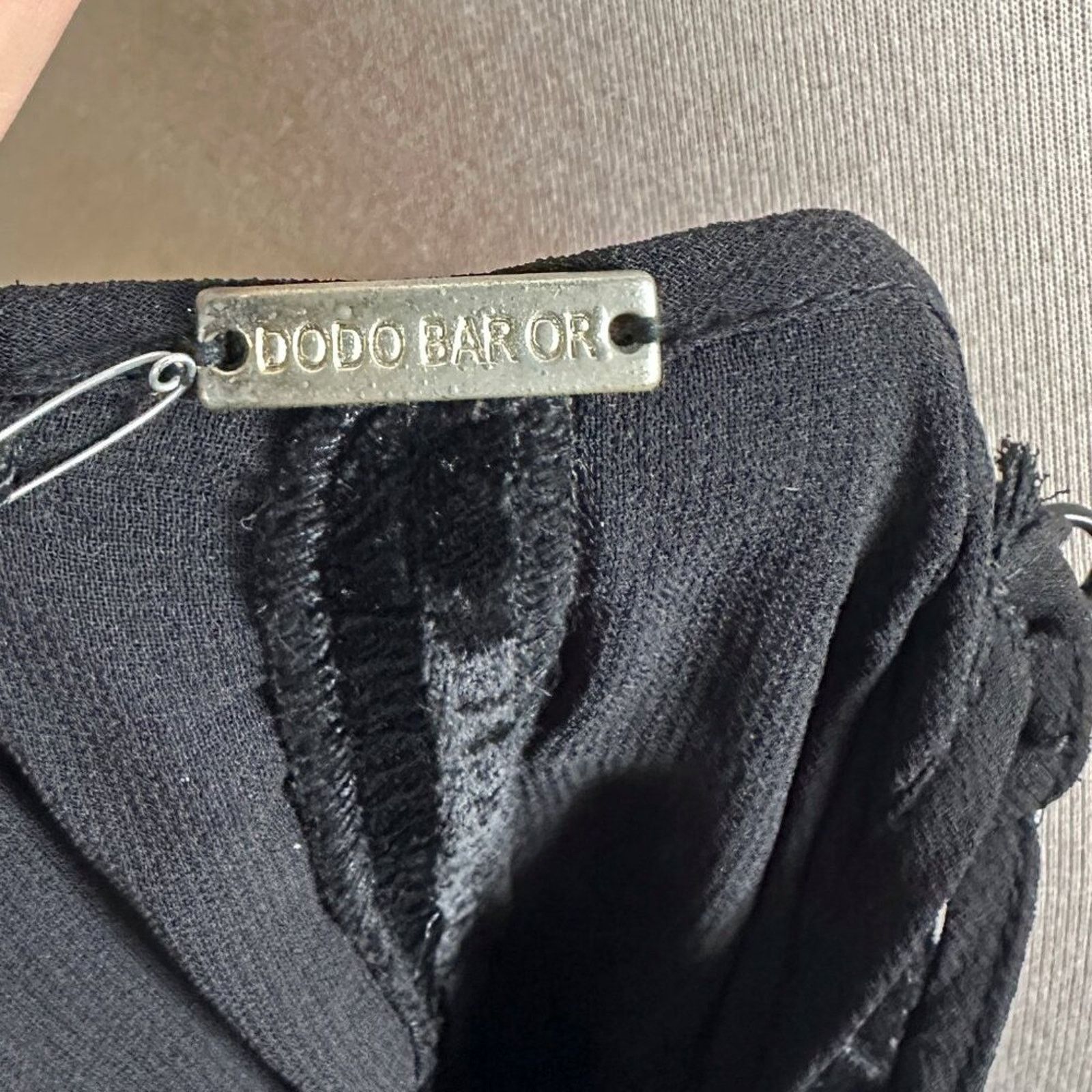 Dodo Bar Or Dodo Bar Or Agnes Black Velvet Beaded Asymmetrical Dress Size L / US 10 / IT 46 - 7 Thumbnail