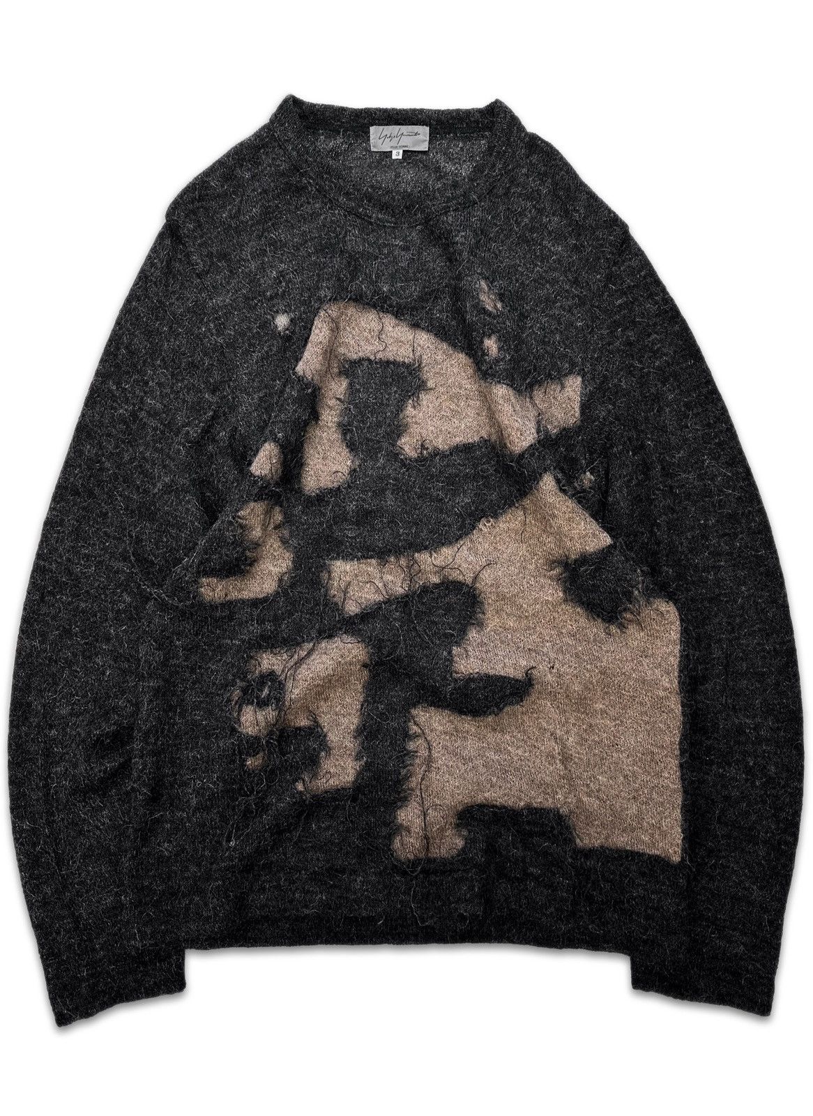 AW04 Yohji Yamamoto Pour Homme Alpaca 'Burnt' Knit Sweater