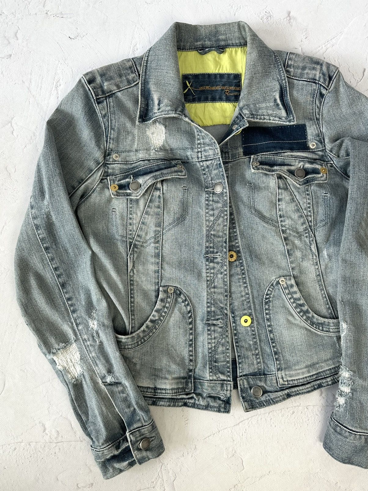 Japanese Brand Vintage Distressed Denim Jacket Size S / US 4 / IT 40 - 2 Thumbnail
