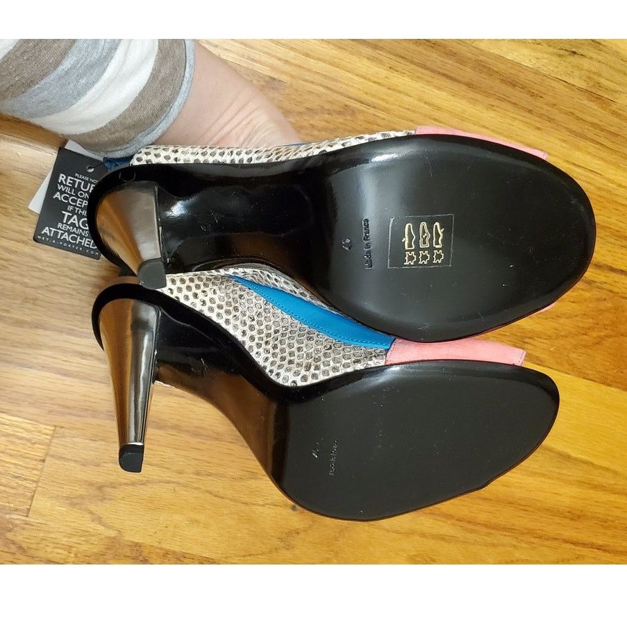 Roland Mouret Roland Mouret Bright Blue Peep Toe Heels Size 40 EU Size US 9 / IT 39 - 11 Thumbnail