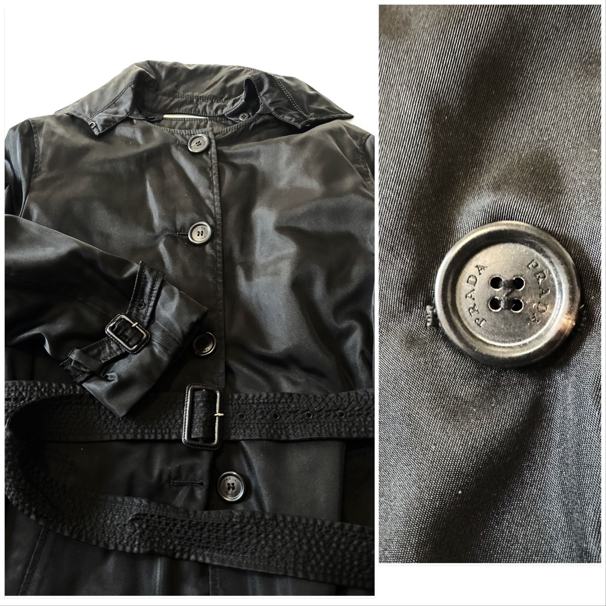 Prada Prada Black Nylon Single-breasted Trench Coat, 46 Italy Size L / US 10 / IT 46 - 12 Thumbnail
