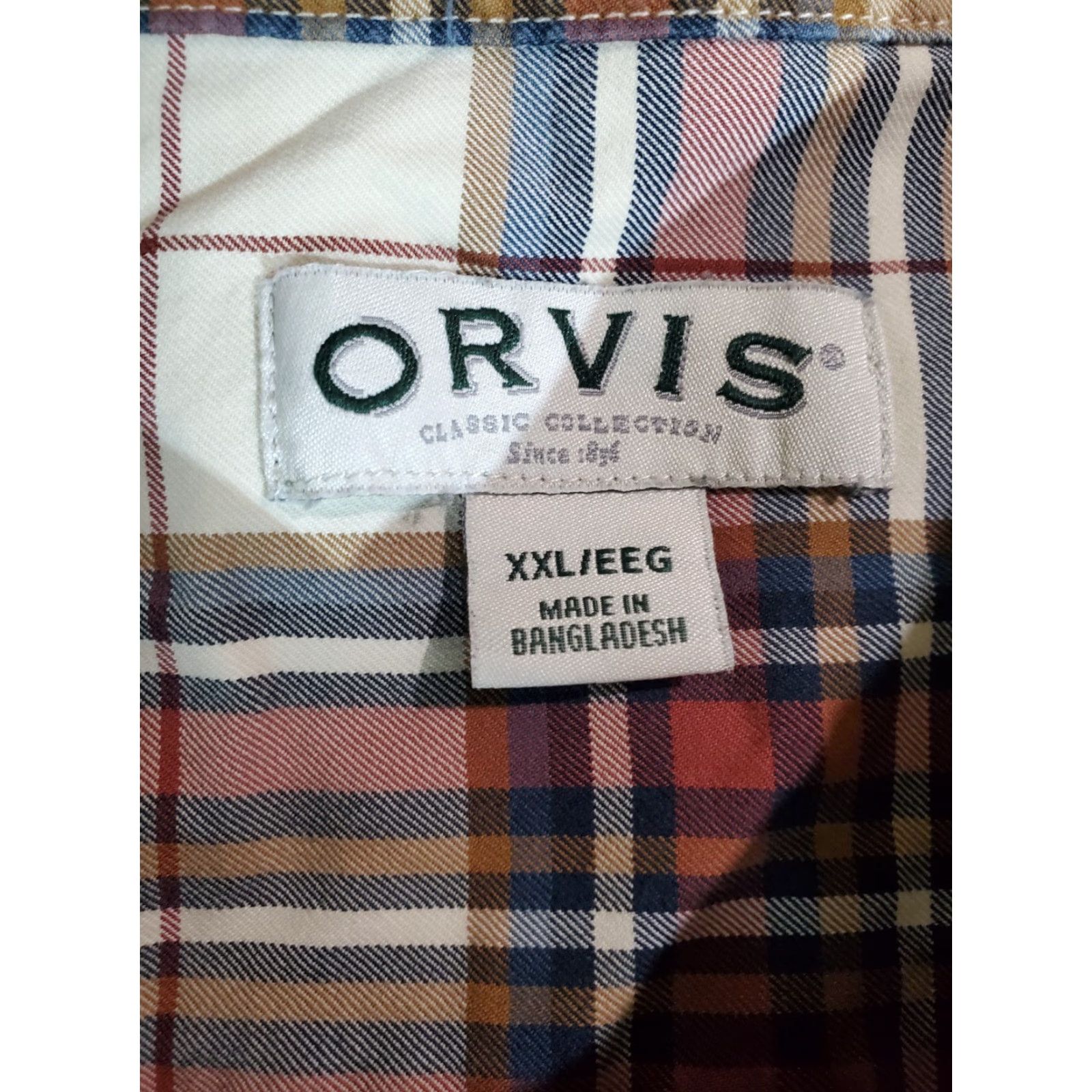 Orvis VINTAGE ORVIS Signature COTTON BLEND BUTTON UP SHIRT Mens 2XL Red/White Plaid Size US XXL / EU 58 / 5 - 4 Thumbnail