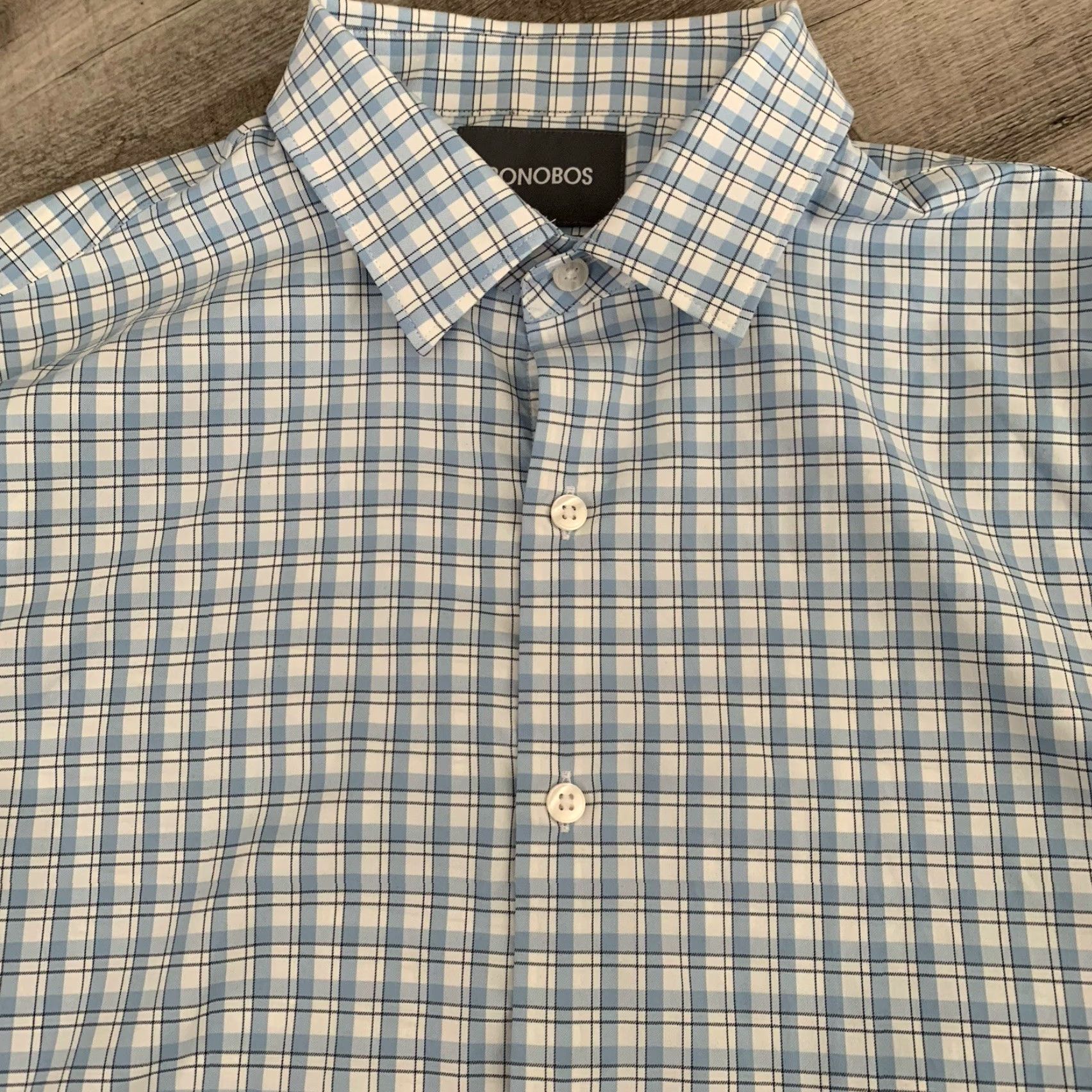 Bonobos Bonobos Shirt Mens Medium Blue Plaid Slim Fit Nylon Blend Performance Shirt Size US M / EU 48-50 / 2 - 7 Thumbnail