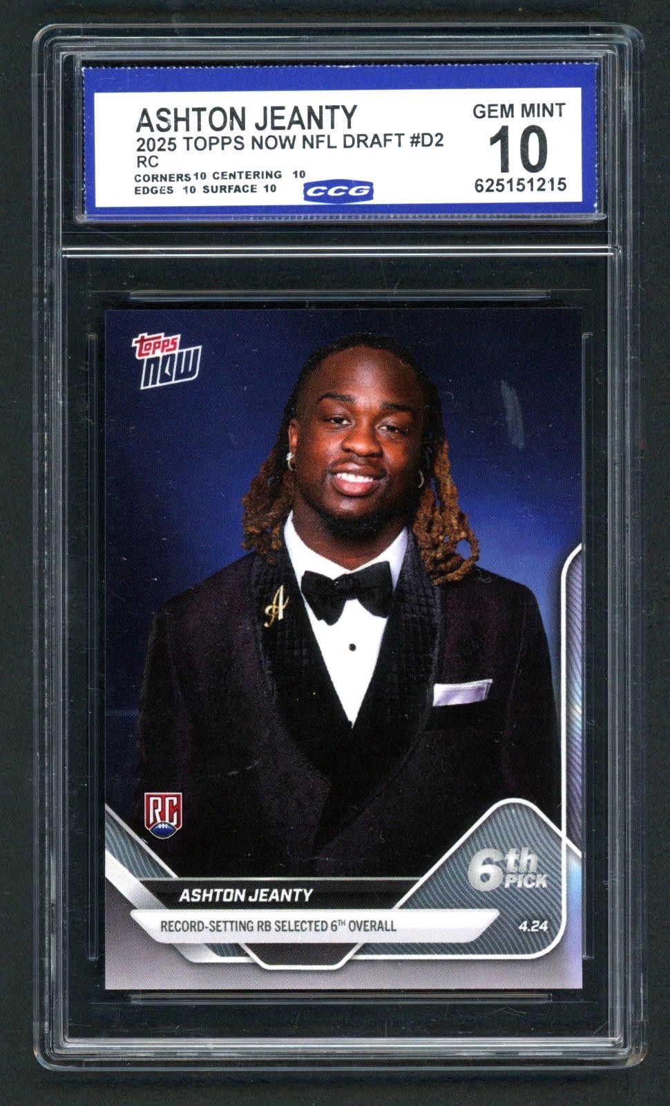 Other 2025 Topps Now #D-2 Ashton Jeanty Rookie (RC) Gem Mint 10 Size ONE SIZE - 1 Thumbnail