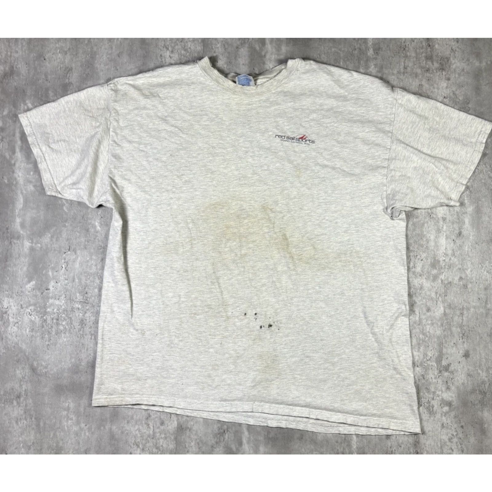 Hanes VINTAGE 90s Red Sail Sports T Shirt Adult 2XL Hanes Gray Cotton Graphic Print Short Sleeve Crew Neck Men Sports 90s Retro Vintage Mens Size US XXL / EU 58 / 5 - 2 Thumbnail