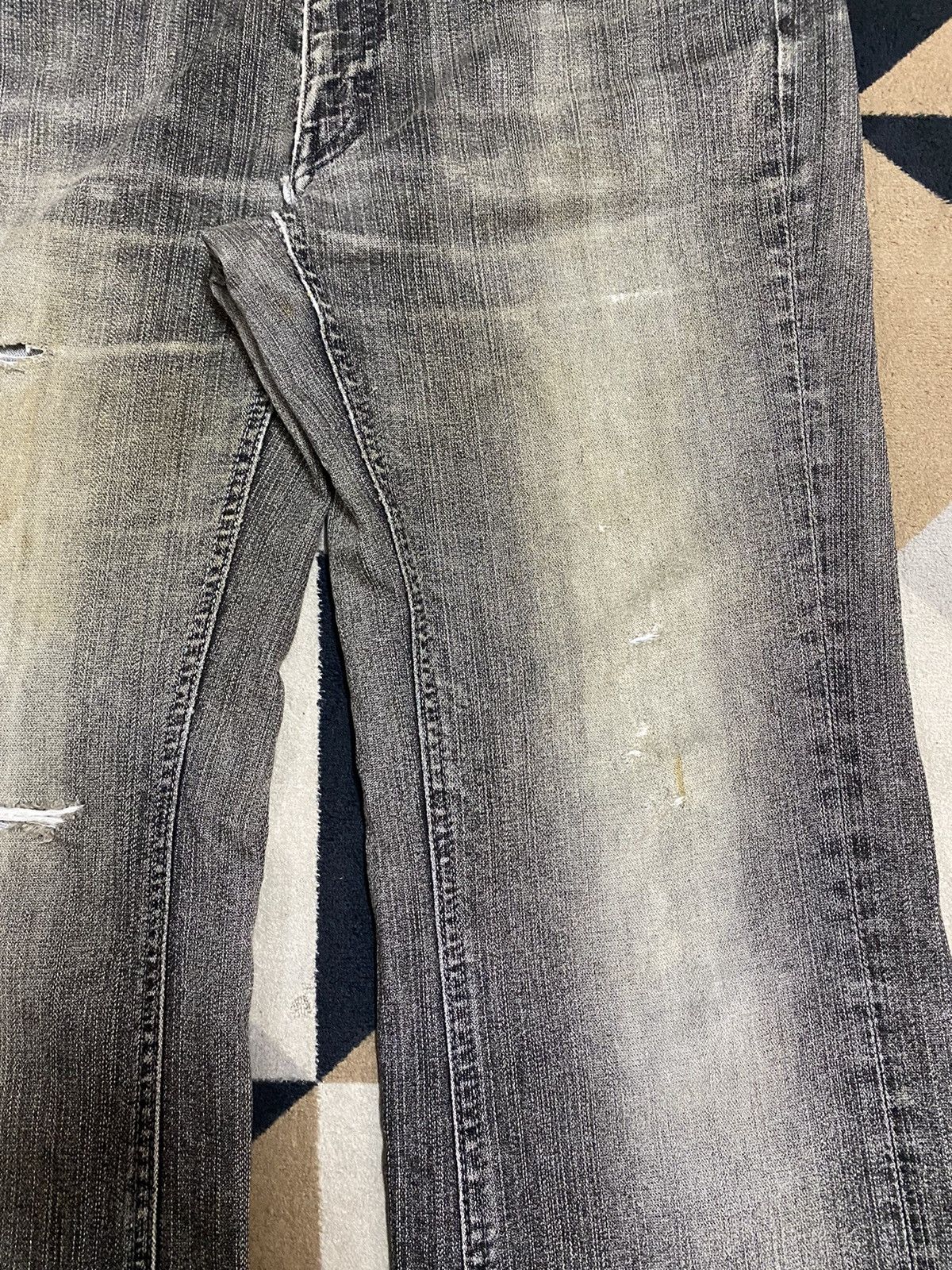 Hypebeast Vintage Japanese Brands Black Denim Distressed Flare Jeans Size US 32 / EU 48 - 8 Thumbnail