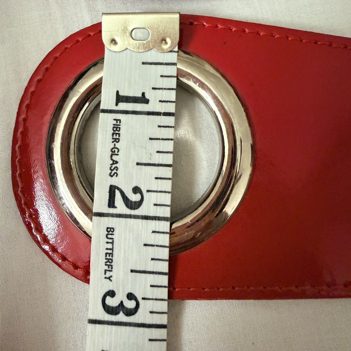 Other Y2K Red Patent Wide Belt Silver Grommet Statement Italy Size ONE SIZE - 14 Thumbnail