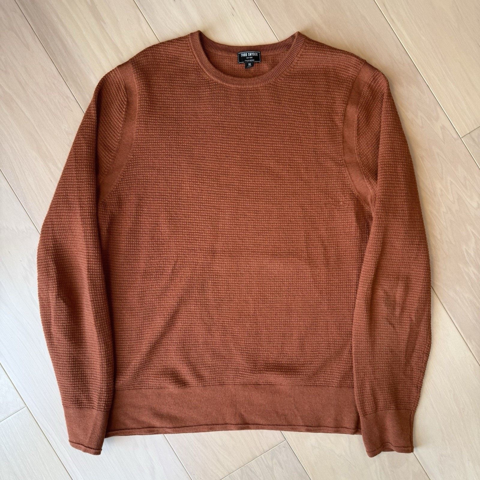 Todd Snyder Todd Snyder Merino Wool Sweater XL Orange Italian Fabric Size US XL / EU 56 / 4 - 2 Thumbnail