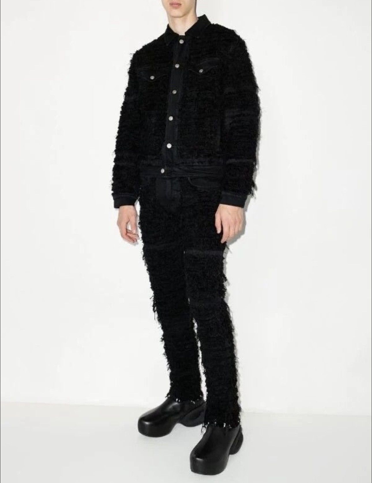 1017 ALYX 9SM 1017 ALYX 9SM X Blackmeans Distressed Denim Jacket 2000$ Size US L / EU 52-54 / 3 - 2 Thumbnail