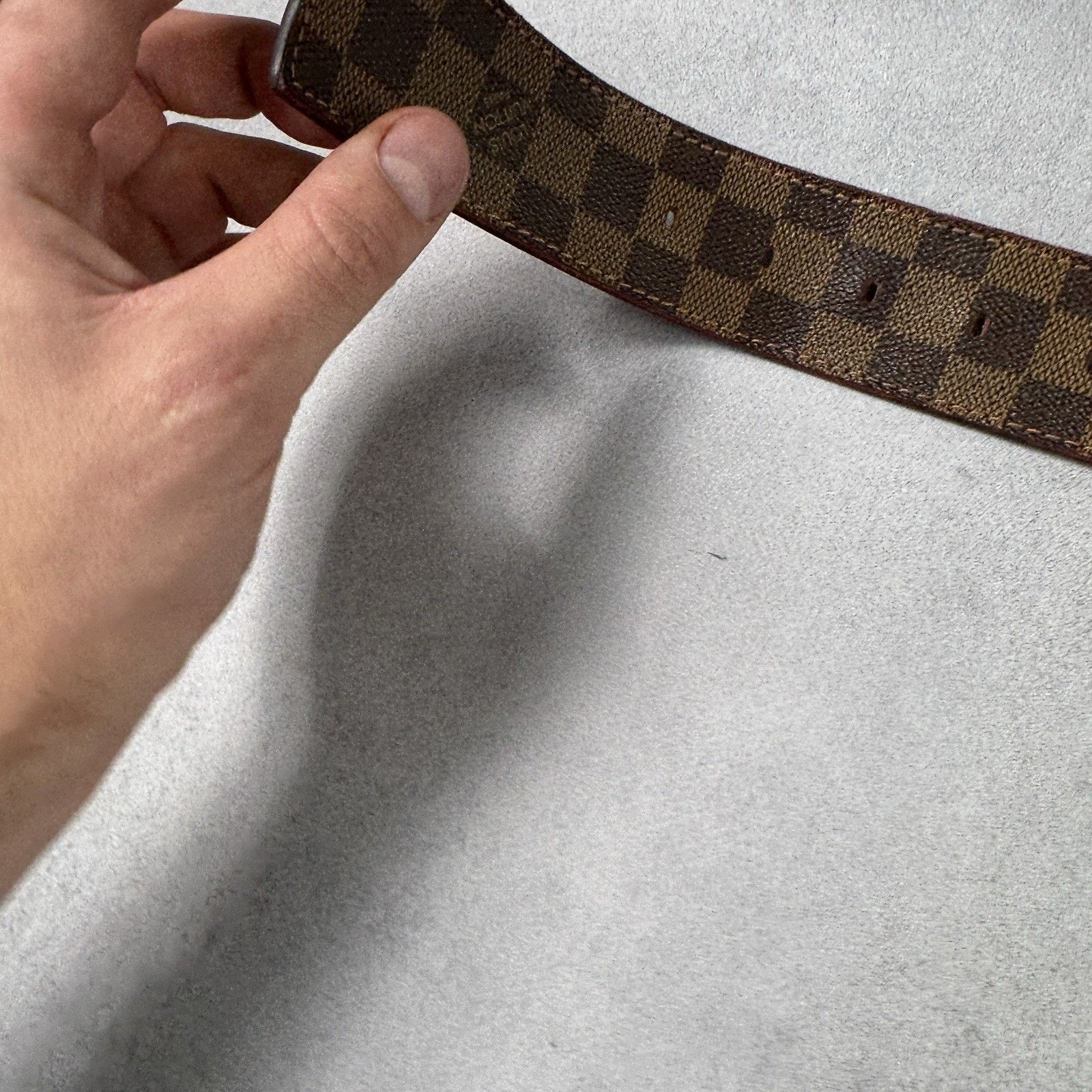 Louis Vuitton Louis Vuitton Check Men Leather Belt Size 34 Size 34 - 10 Thumbnail