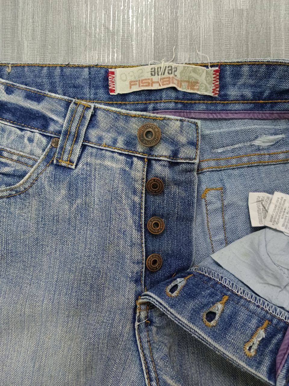 Japanese Brand FLARE RECONSTRUCTED FISHBONE DENIM PANTS Size US 29 - 8 Thumbnail