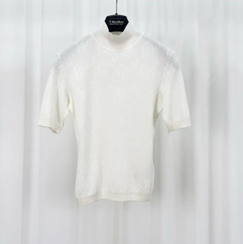 Fendi Summer White Cotton Knit Short Sleeve Top 0089