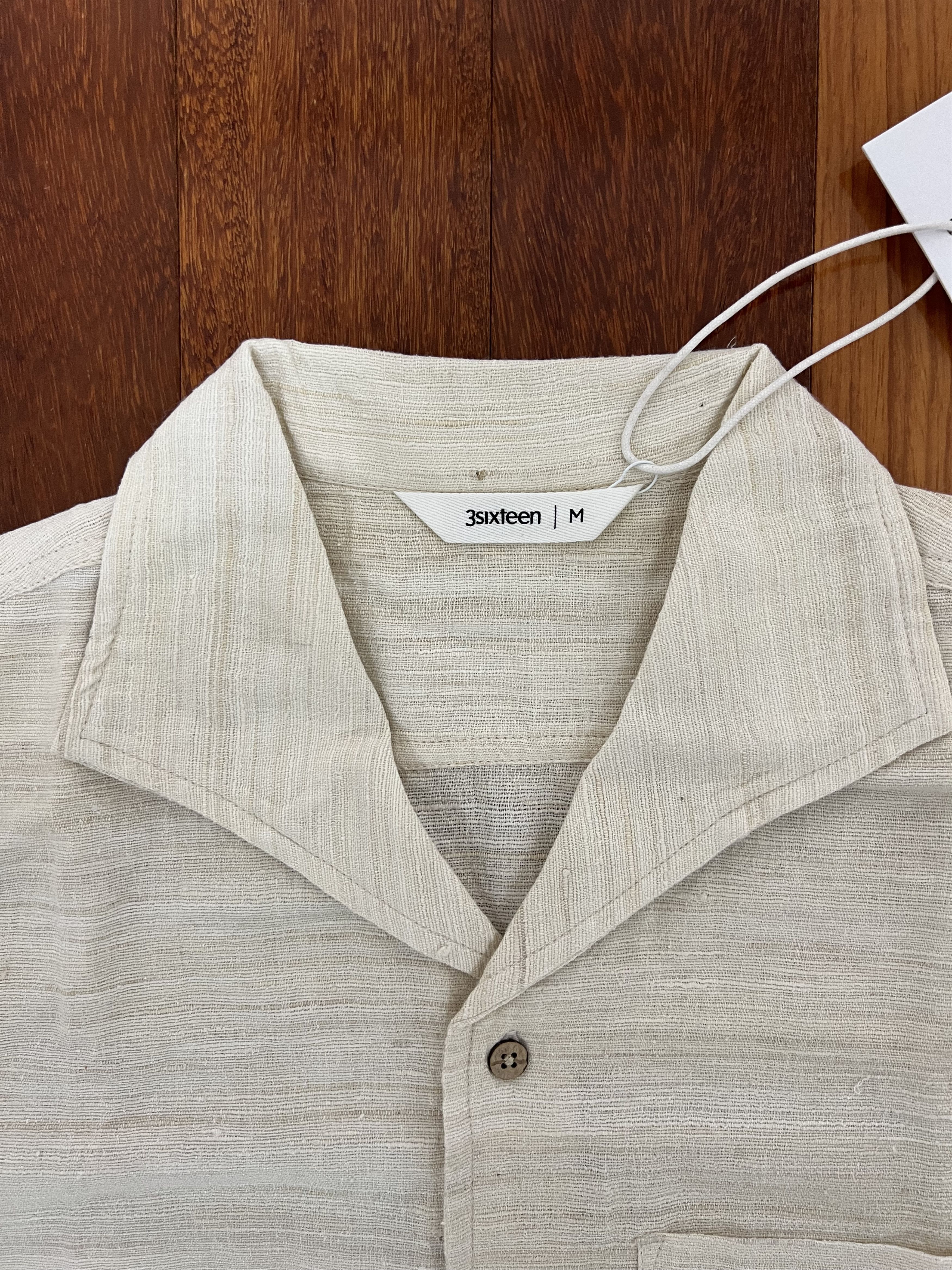 3sixteen 💚 3sixteen Leisure Shirt Ivory Handloom Silk Medium NEW Size US M / EU 48-50 / 2 - 9 Thumbnail