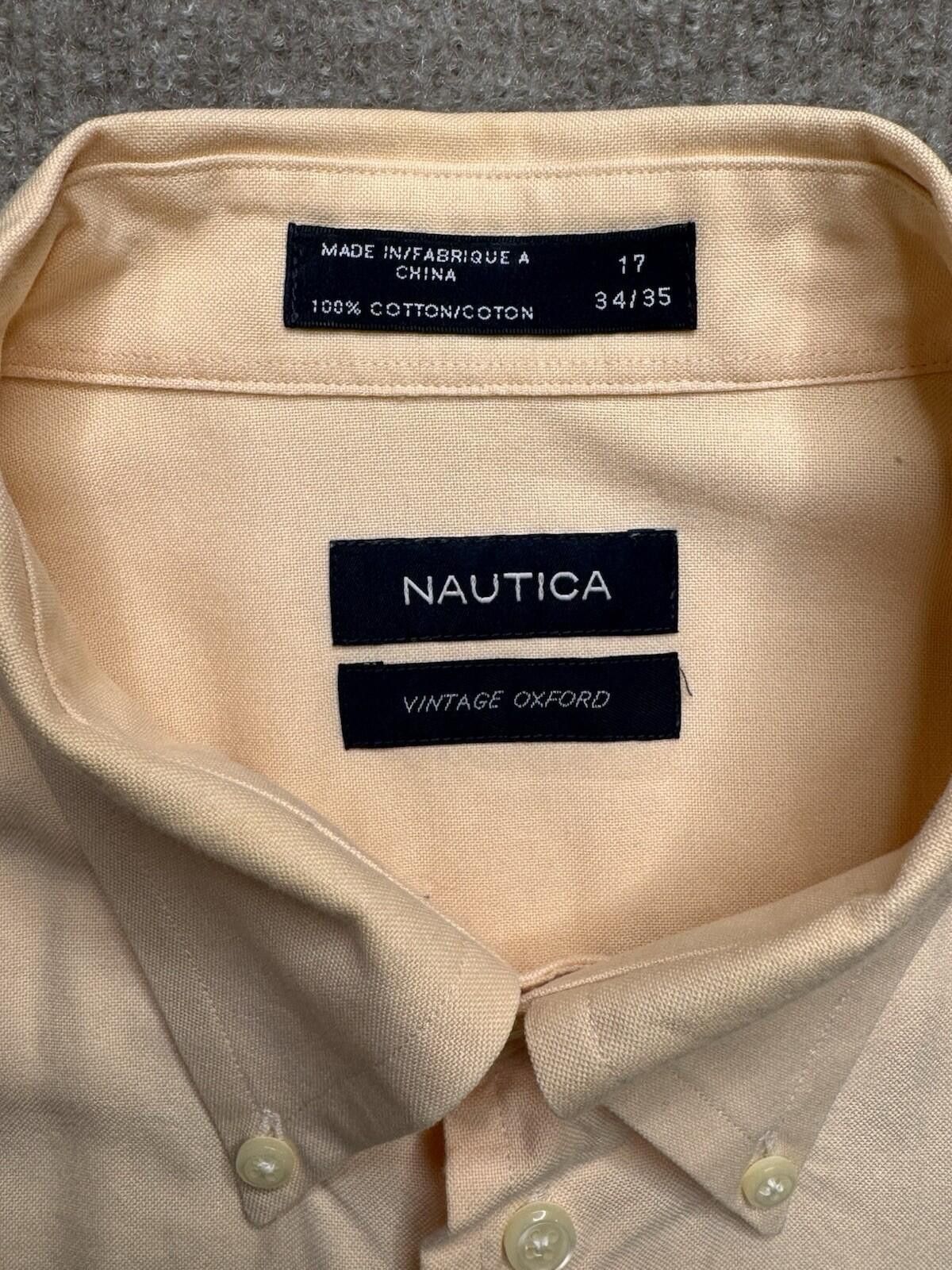 Nautica Nautica Men's 17 (34/35) Vintage Oxford Pink LS [708] Size 44R - 6 Thumbnail