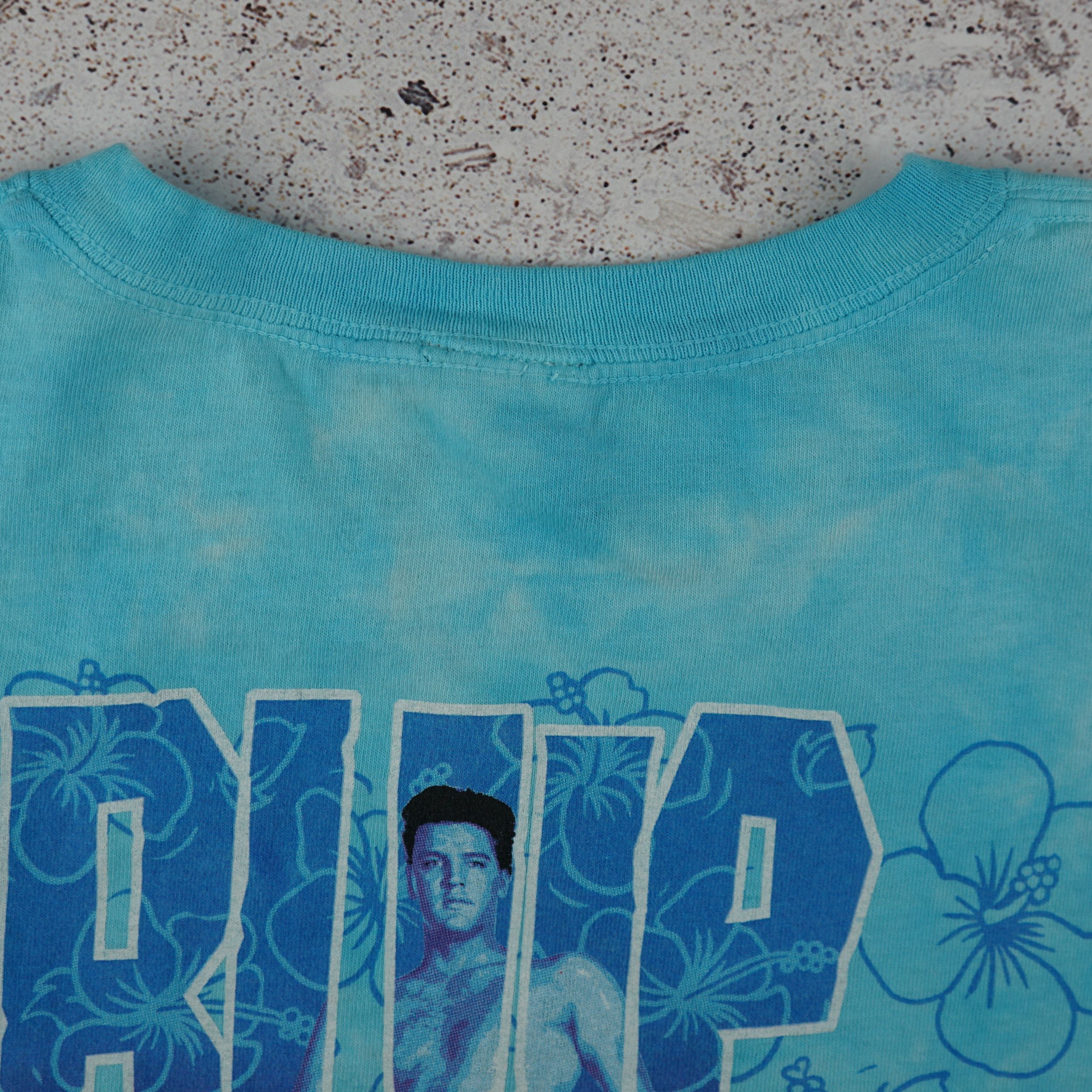 Band Tees × Liquid Blue × Vintage Vintage 90s Elvis Presley Blue Hawaii T Shirt Size US XXL / EU 58 / 5 - 8 Thumbnail