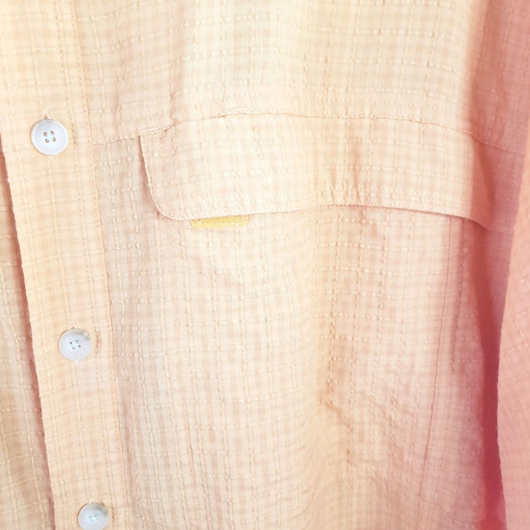 ExOfficio Exofficio Shirt Men M Orange Seersucker Long Sleeve Poly Rayon Fishing Vented Size US M / EU 48-50 / 2 - 4 Thumbnail