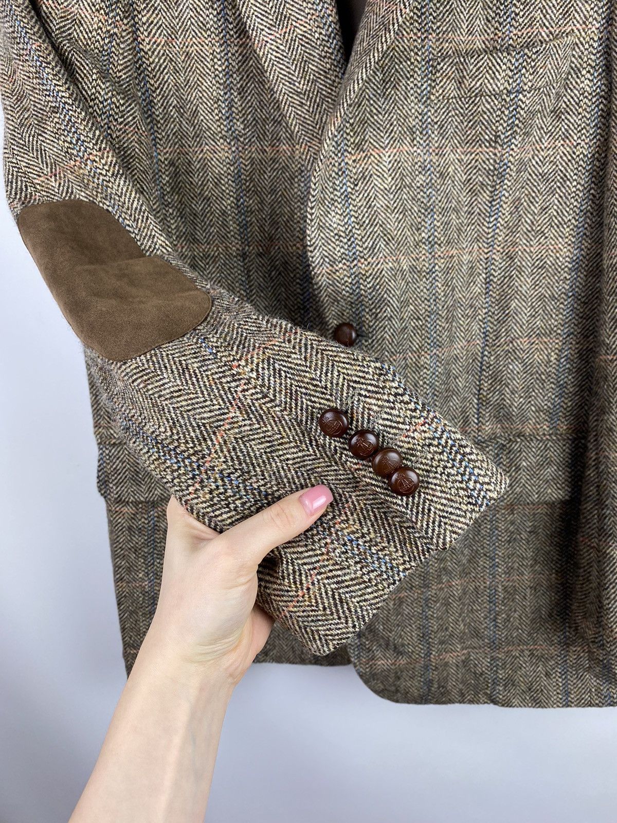 Harris Tweed Barutti Harris Tweed Herringbone wool blazer jacket Size 44R - 10 Thumbnail
