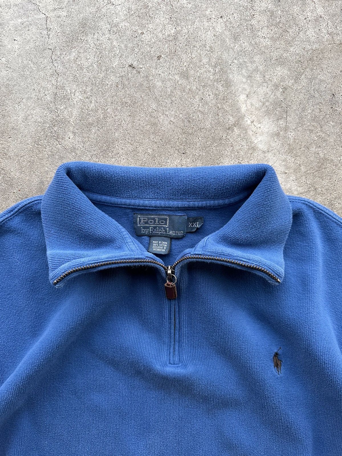 Polo Ralph Lauren × Vintage Blue Polo Quarter Zip Sweater Size US XXL / EU 58 / 5 - 3 Thumbnail