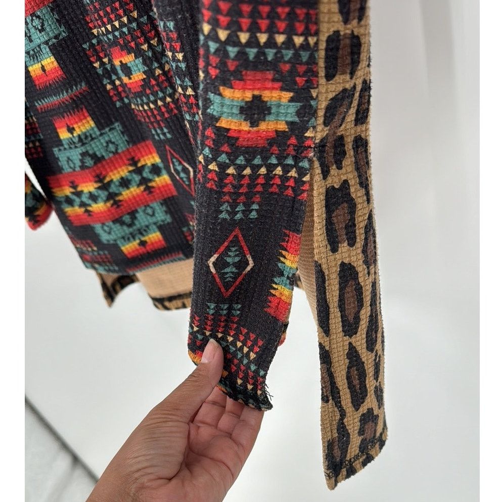 Other Fashion Express waffle knit hi lo leopard southwestern sz m Size M / US 6-8 / IT 42-44 - 5 Thumbnail
