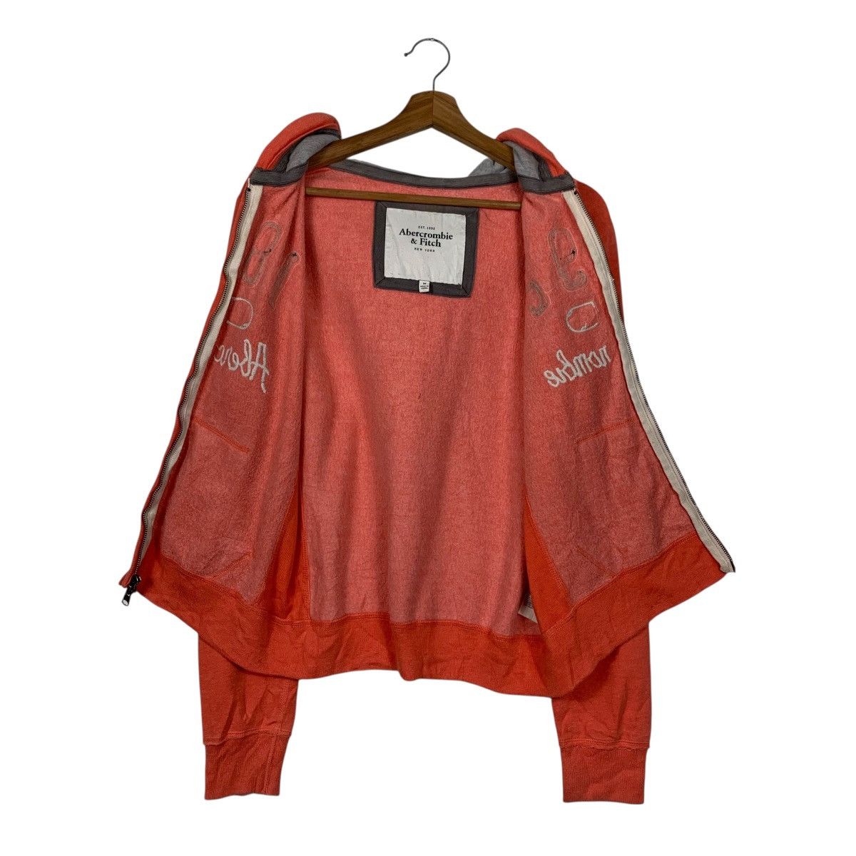 Abercrombie & Fitch ABERCROMBIE Spellout Big Logo Zipper Hoodies #3610-C165 Size US M / EU 48-50 / 2 - 10 Thumbnail