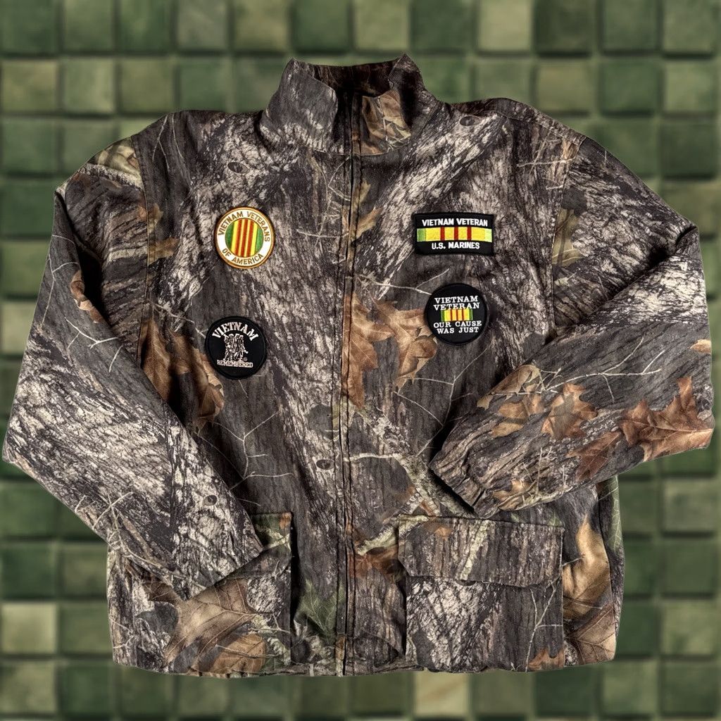Vintage Wells Creek Outfitters Camo Hunting Jacket Fleece Lined Military Vietnam Veteran Patches USA XL Men Size US XL / EU 56 / 4 - 1 Thumbnail