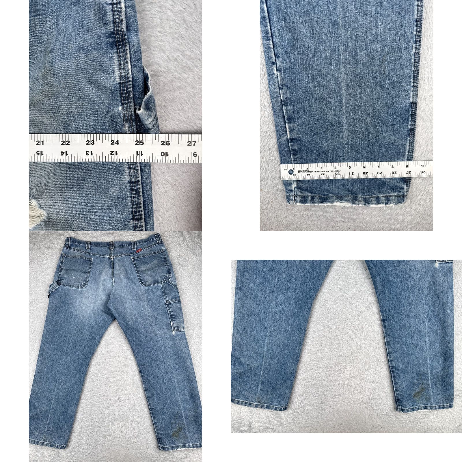 Wrangler Wrangler Jeans Mens 40x30 Blue Denim Straight Leg Carpenter Triple Stitched Work Shirt? Size US 40 / EU 56 - 9 Thumbnail