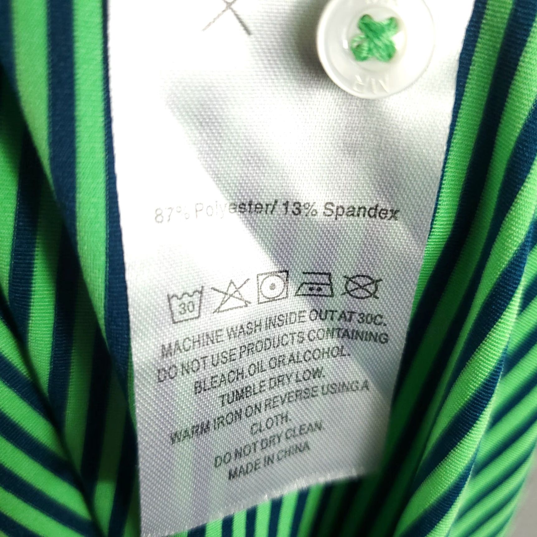 Vintage Michel Rouen Polo Shirt Mens XL Green Striped Performance Golf Short Sleeve Polo Size US XL / EU 56 / 4 - 8 Thumbnail